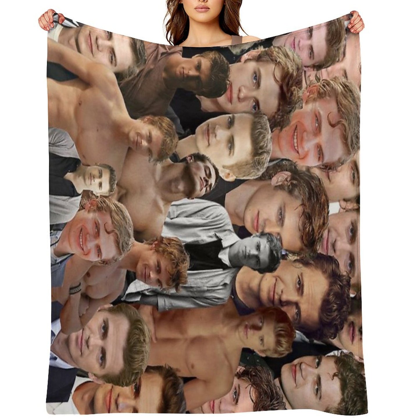 Hayden Christensen Photo Collage Machine-washable Throw Blanket