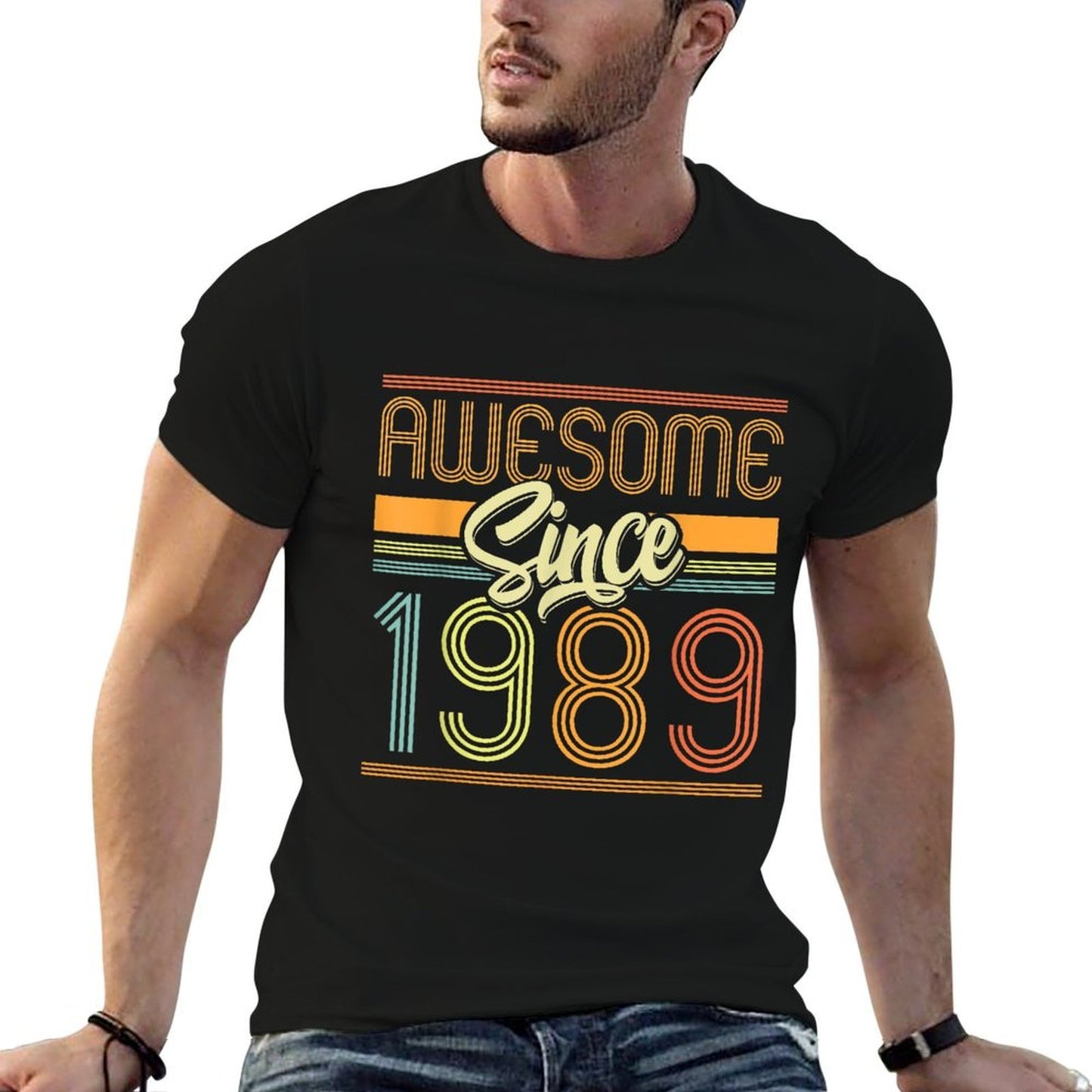 Awesome Since 1989 36th Birthday 36 Years Old Bday Men Women  Wrinkle-resistant T-Shirt