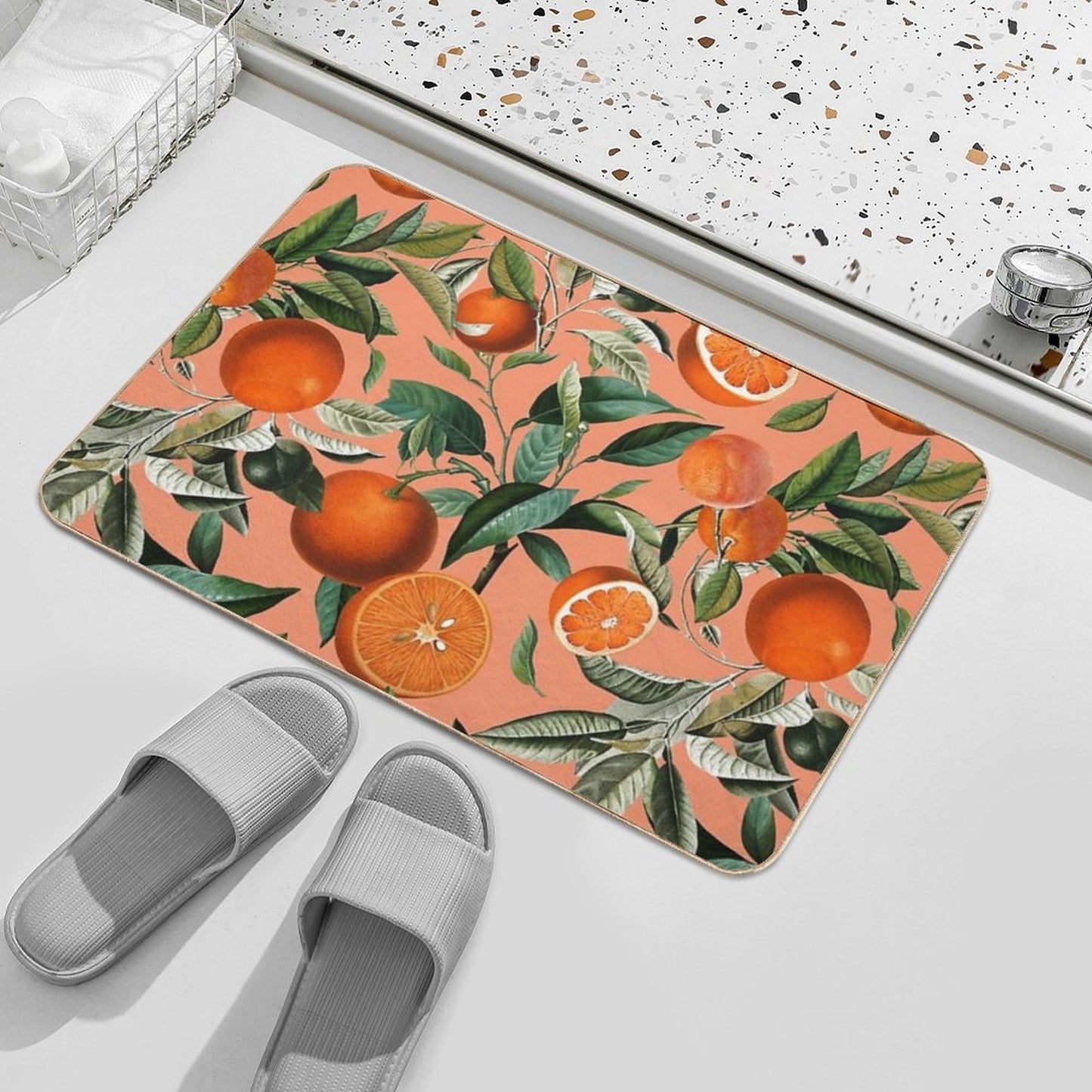 Vintage Fruit Pattern XII Long-Lasting Bath Mat