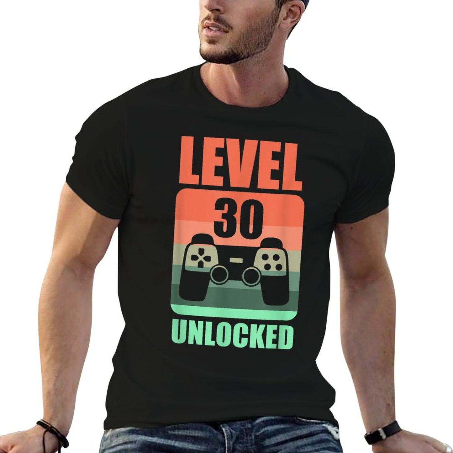Vintage Level 30 Unlocked Video Gamer 30th Birthday Gift Breathable T-Shirt