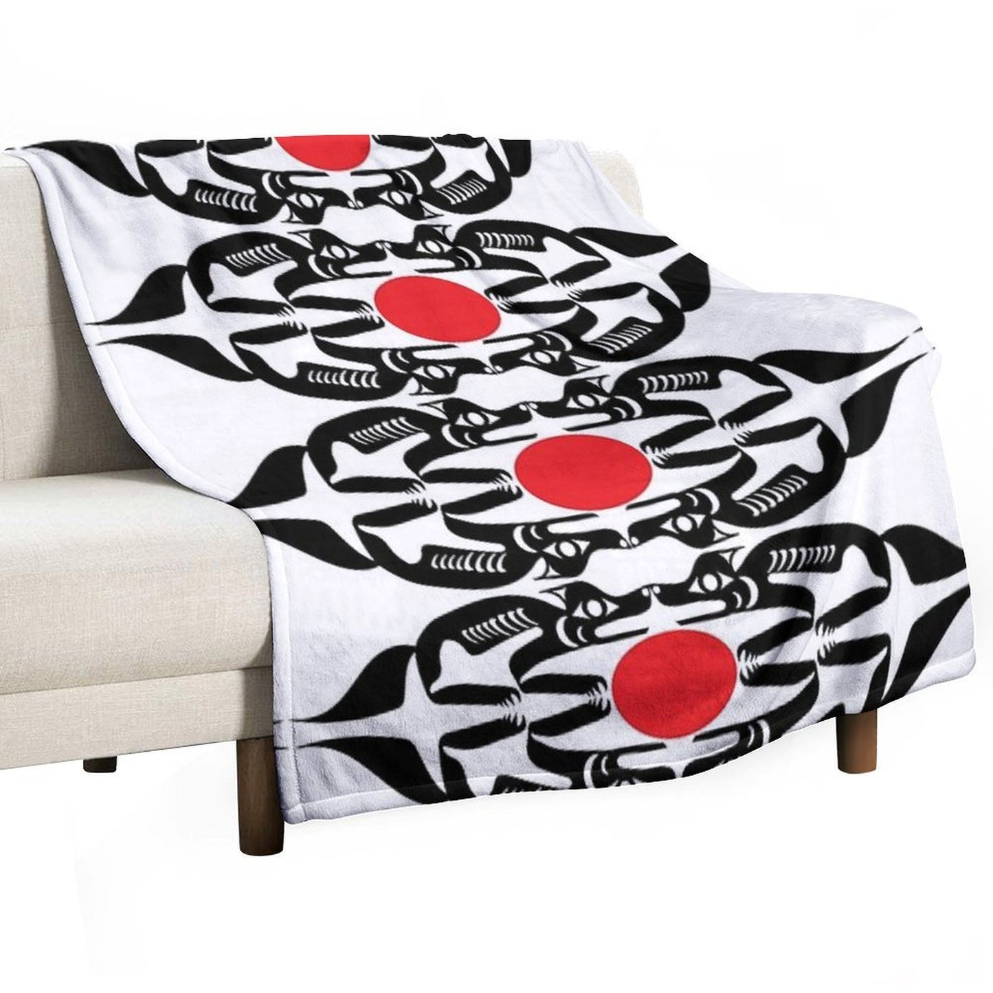 Coast Salish Wolf Shrink-resistant Throw Blanket