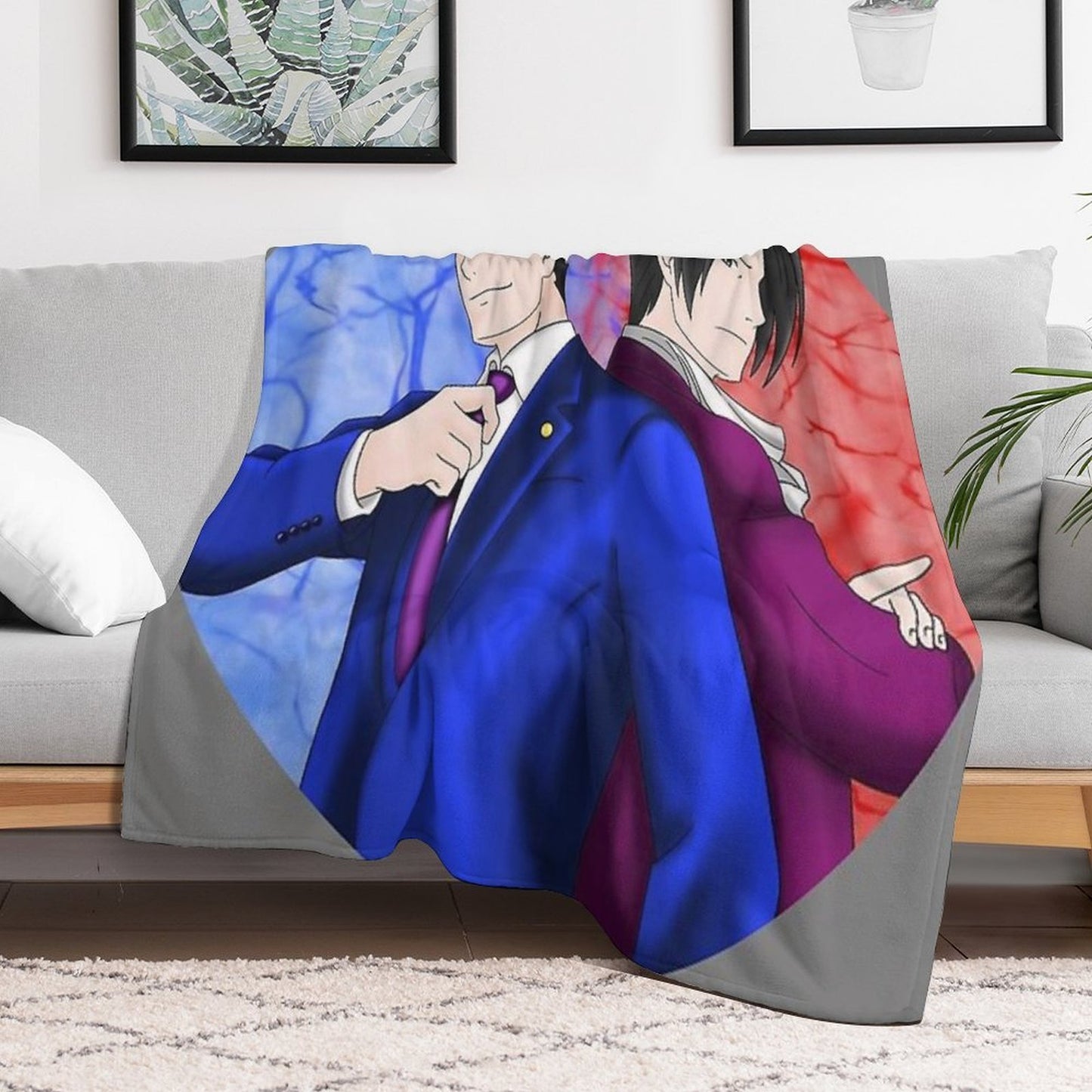 Phoenix Wright And Miles Edgeworth Anti-pilling Throw Blanket