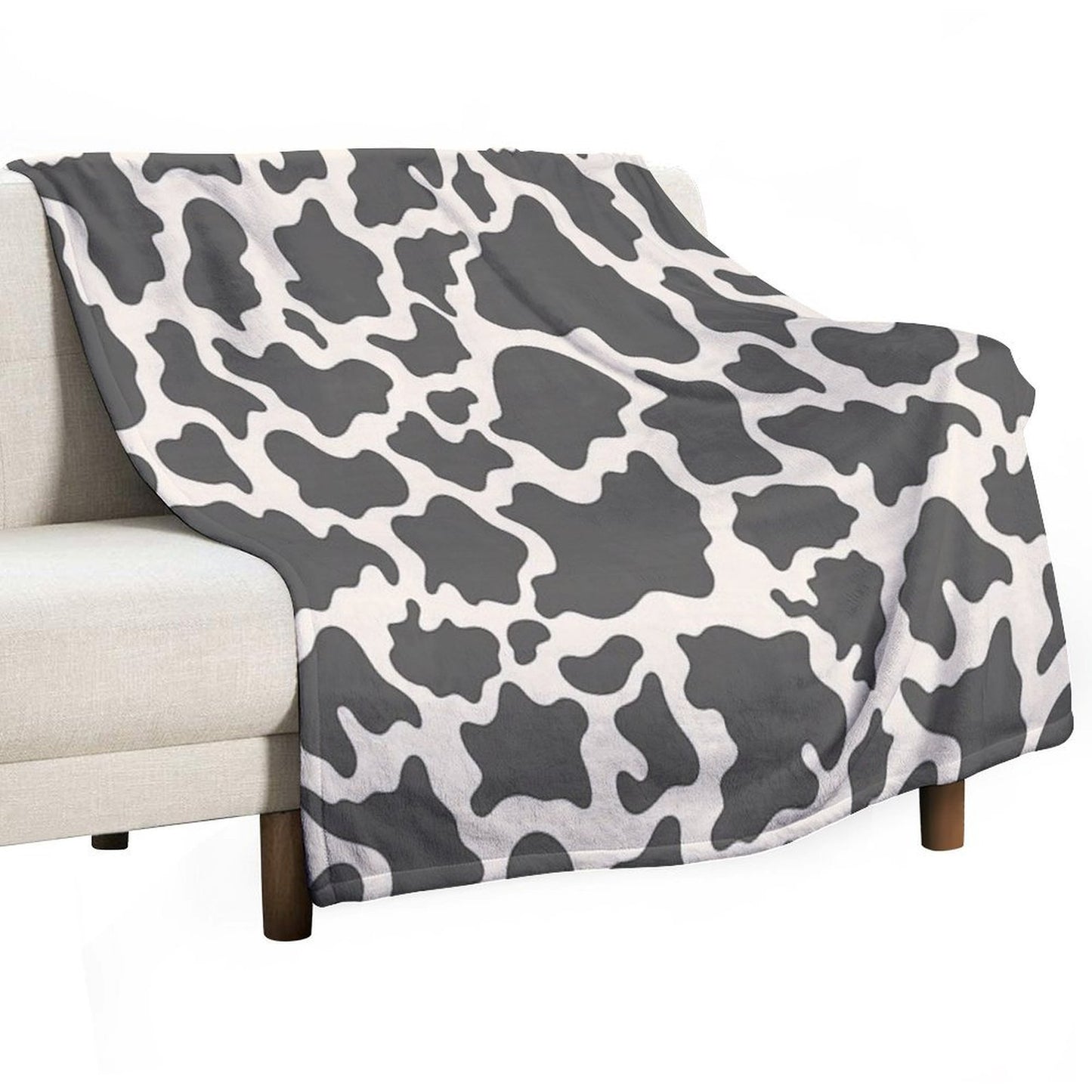 Cow Print Plush Throw Blanket