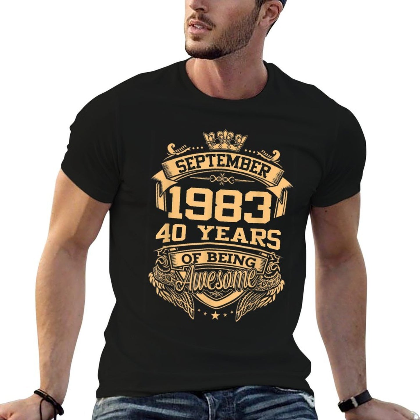 September 1983 40 Years Of Being Awesome 40th Birthday Easy-care T-Shirt
