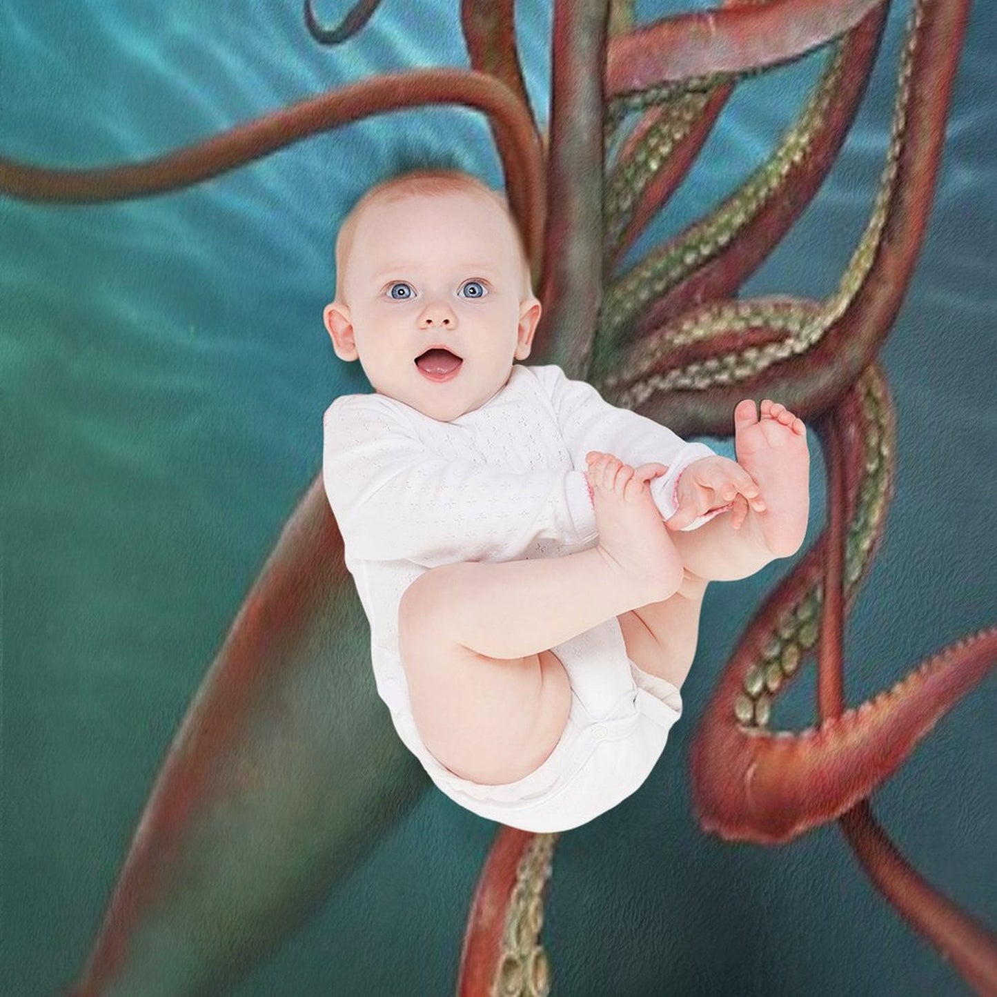 Giant Squid Plush Throw Blanket