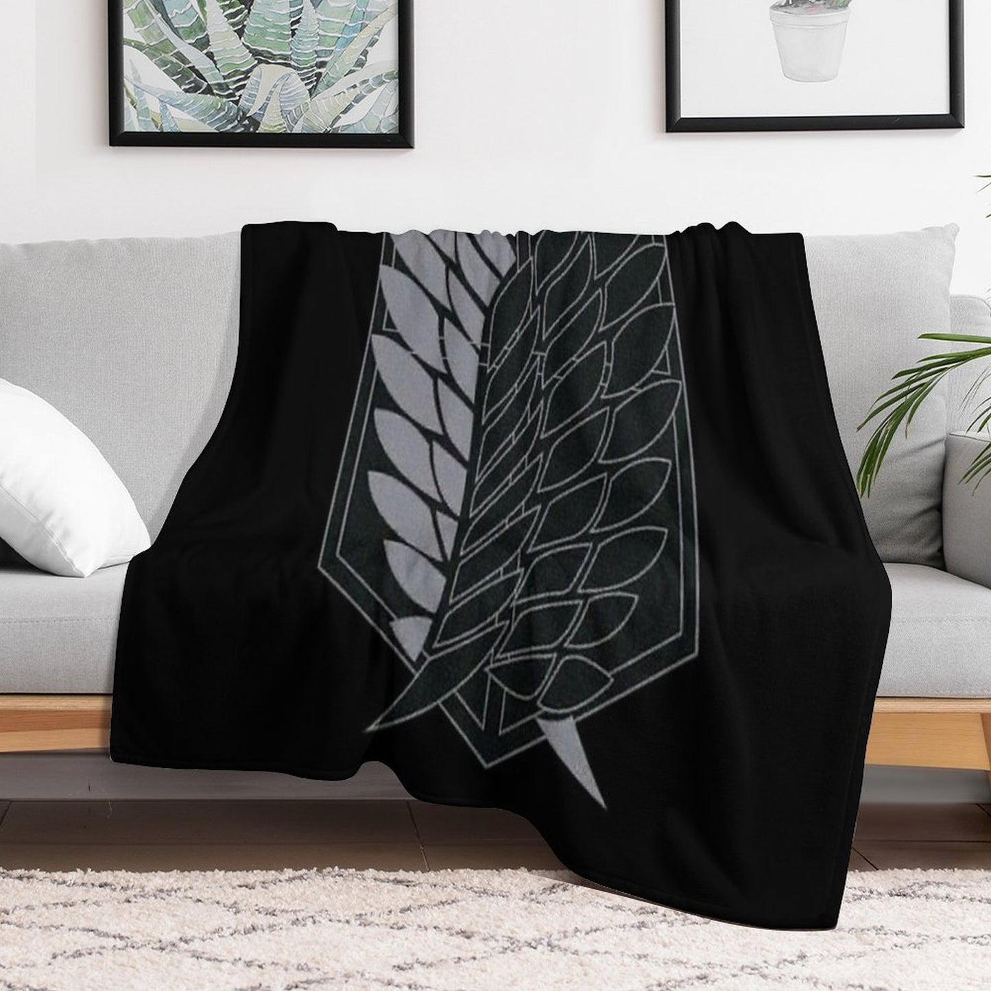 Exploration Battalion - SNK - B&W Compact Throw Blanket