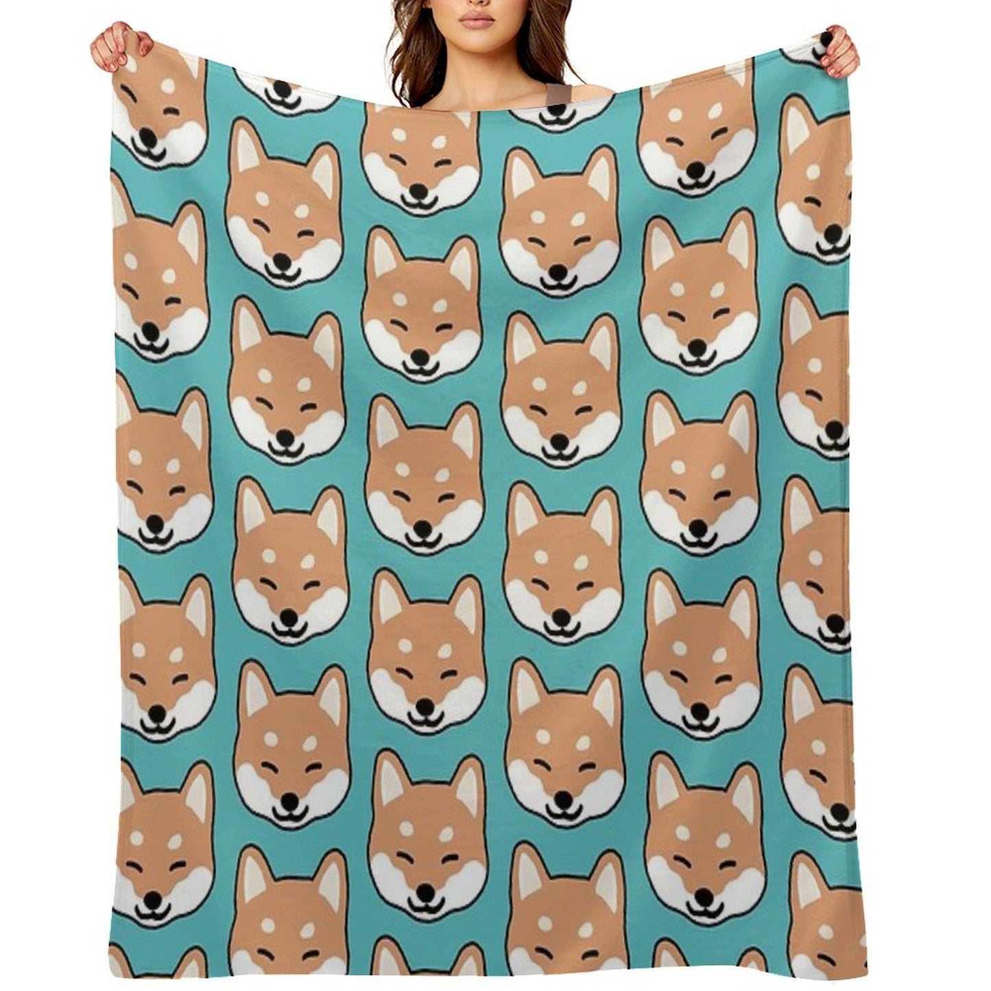 Shiba Inu Blinking Durable Throw Blanket