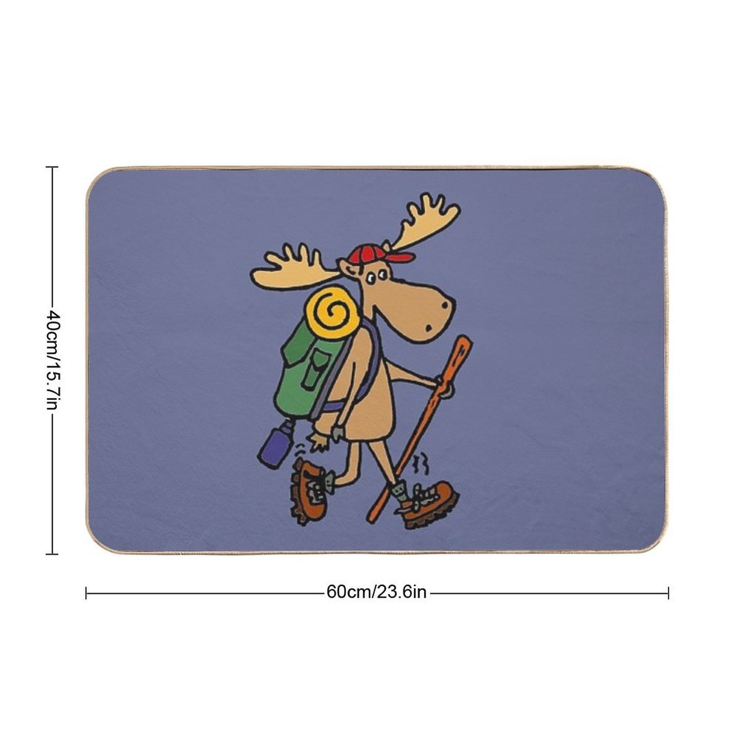Funny Cool Moose Hiker High-Traffic Bath Mat