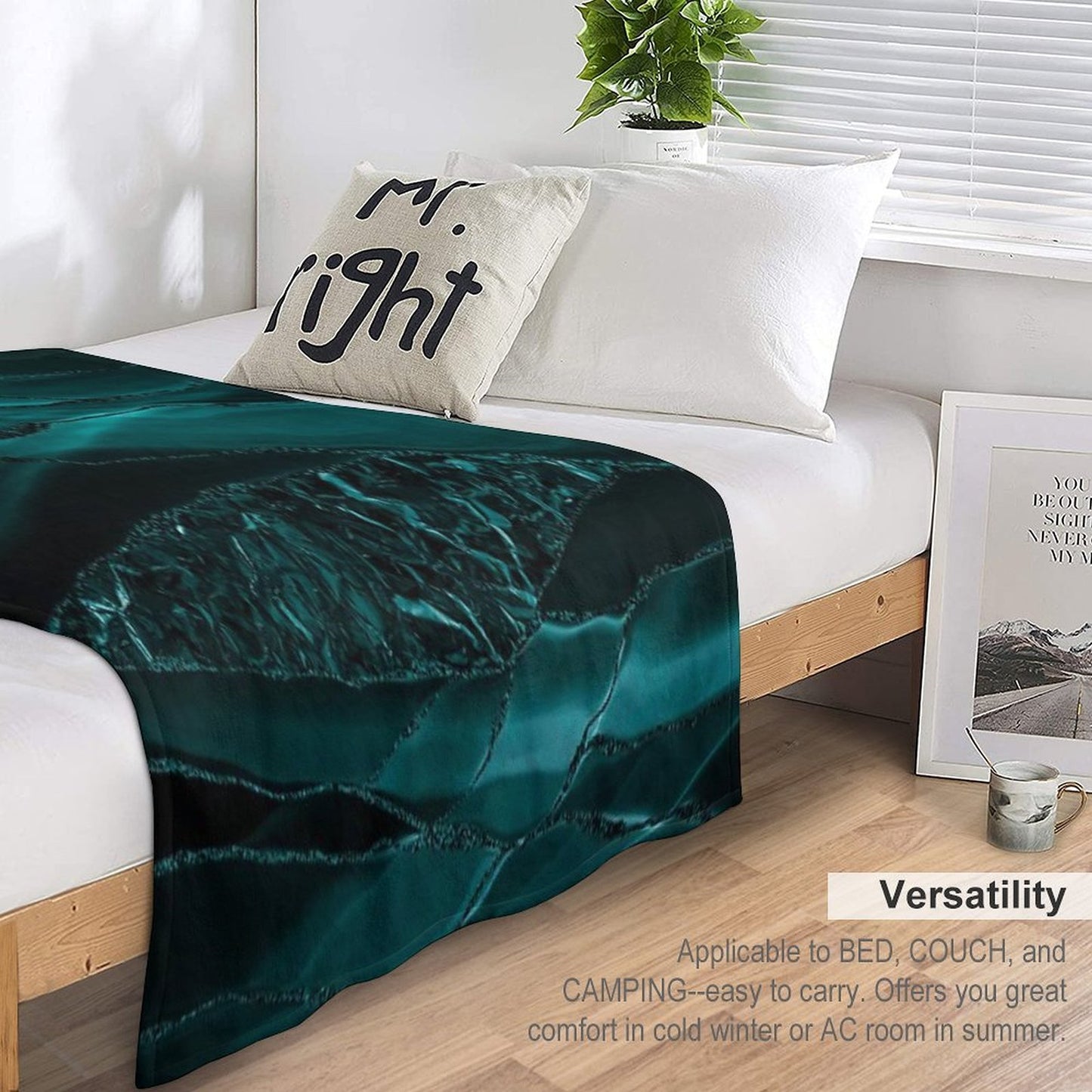 Emerald Green Glamour Marble Faux And Agate Landscapes All-season Throw Blanket
