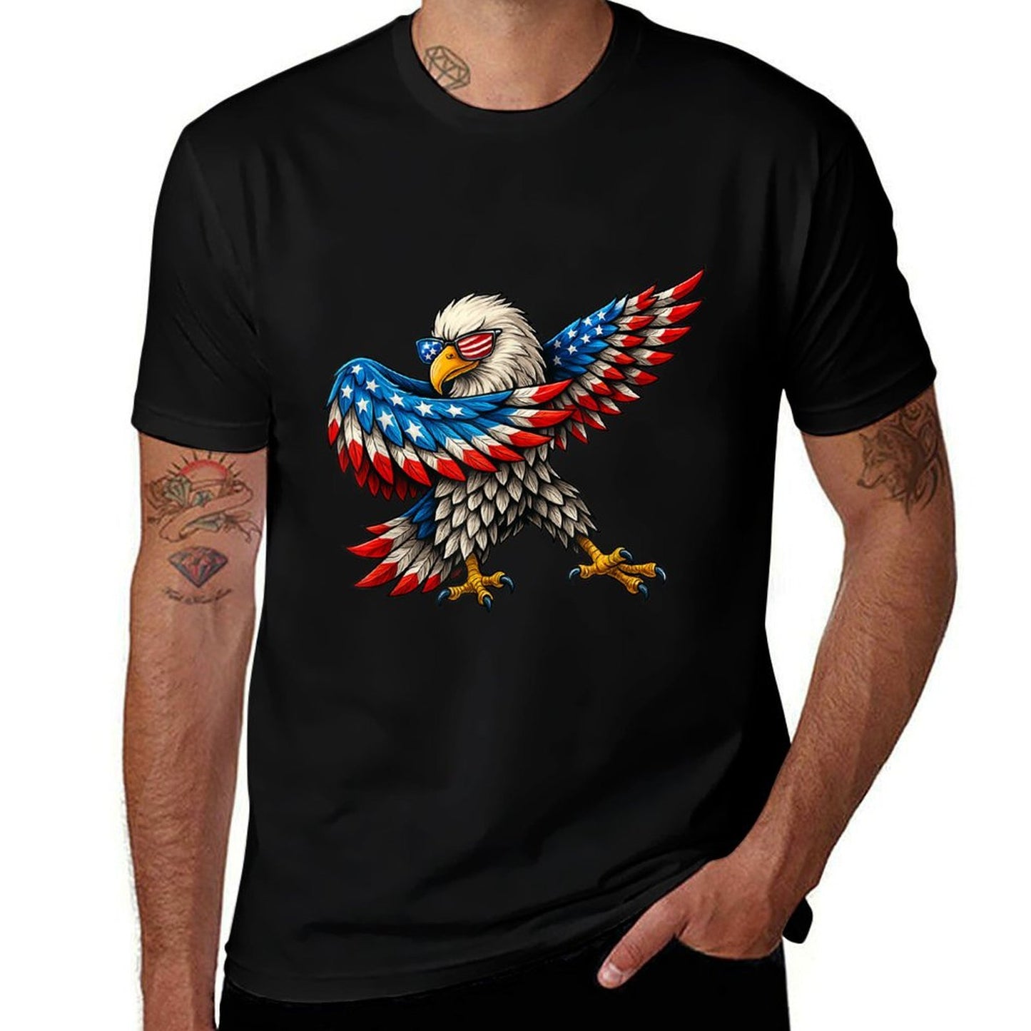 American Bald Eagle Patriotic Eagle 4th of July USA Easy-care T-Shirt
