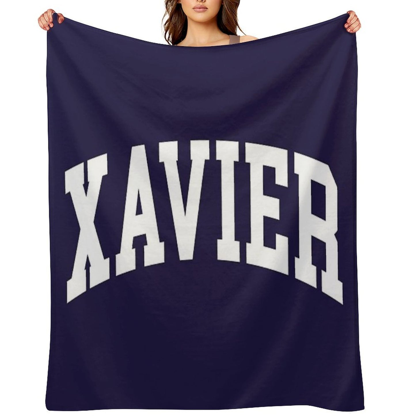 Xavier - College Font Curved Premium Throw Blanket