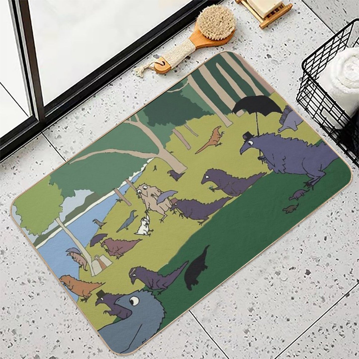 A Prehistoric Afternoon on The Island of La Grande Jatte Toxin-Free Bath Mat