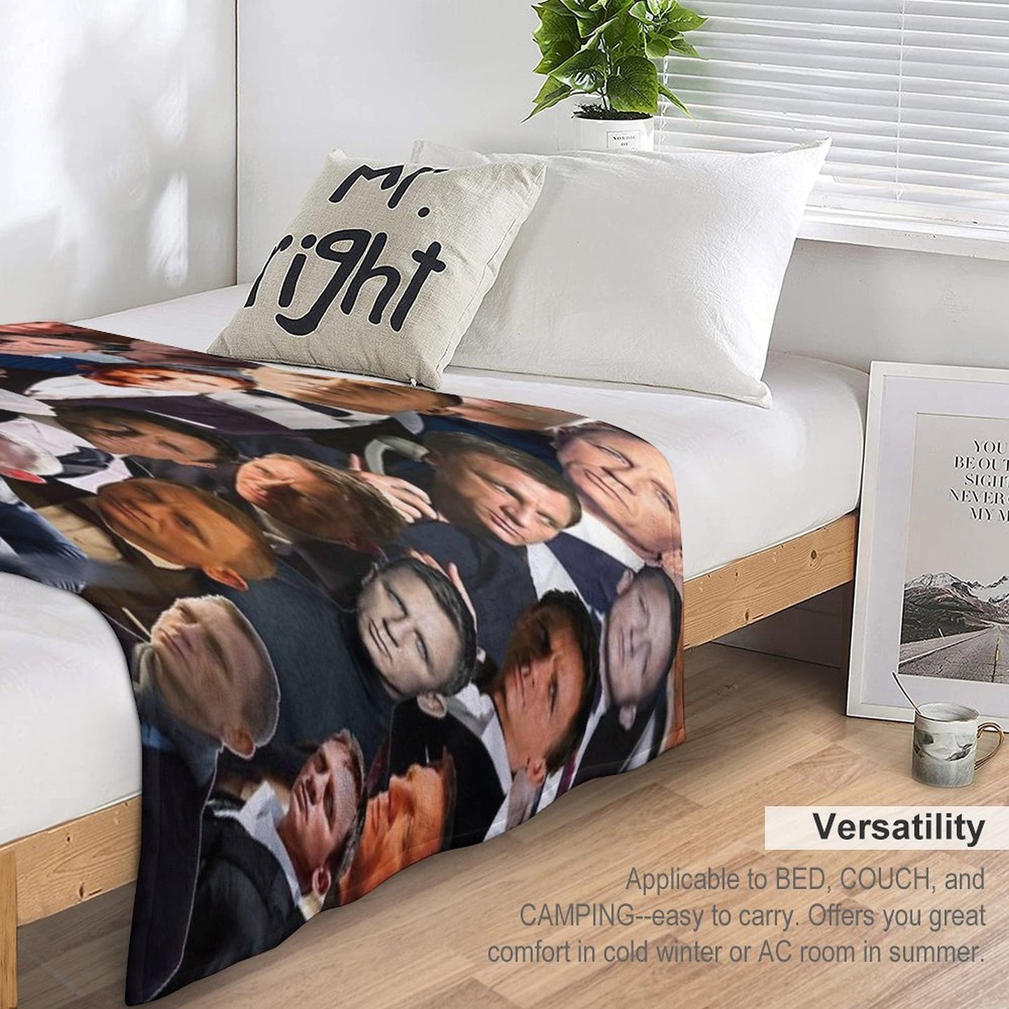 Daniel Craig Photo Collage Sustainable Throw Blanket