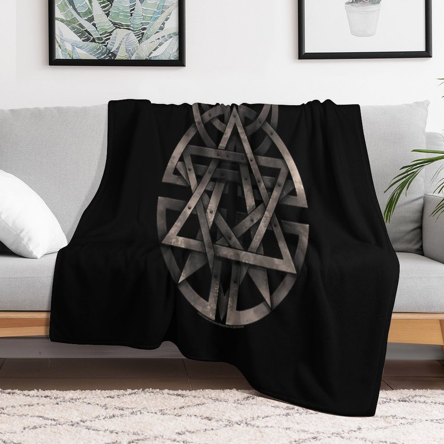Disturbed Logo Shrink-resistant Throw Blanket