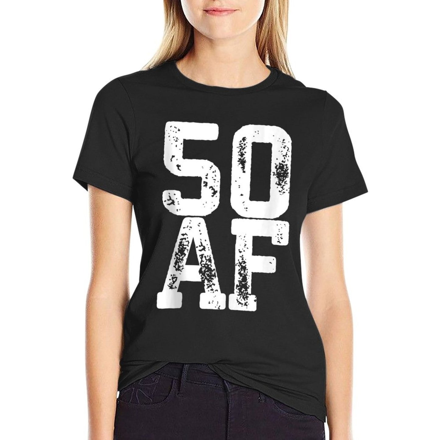 50 AF 50th Birthday Gift Heathered Texture T-Shirt