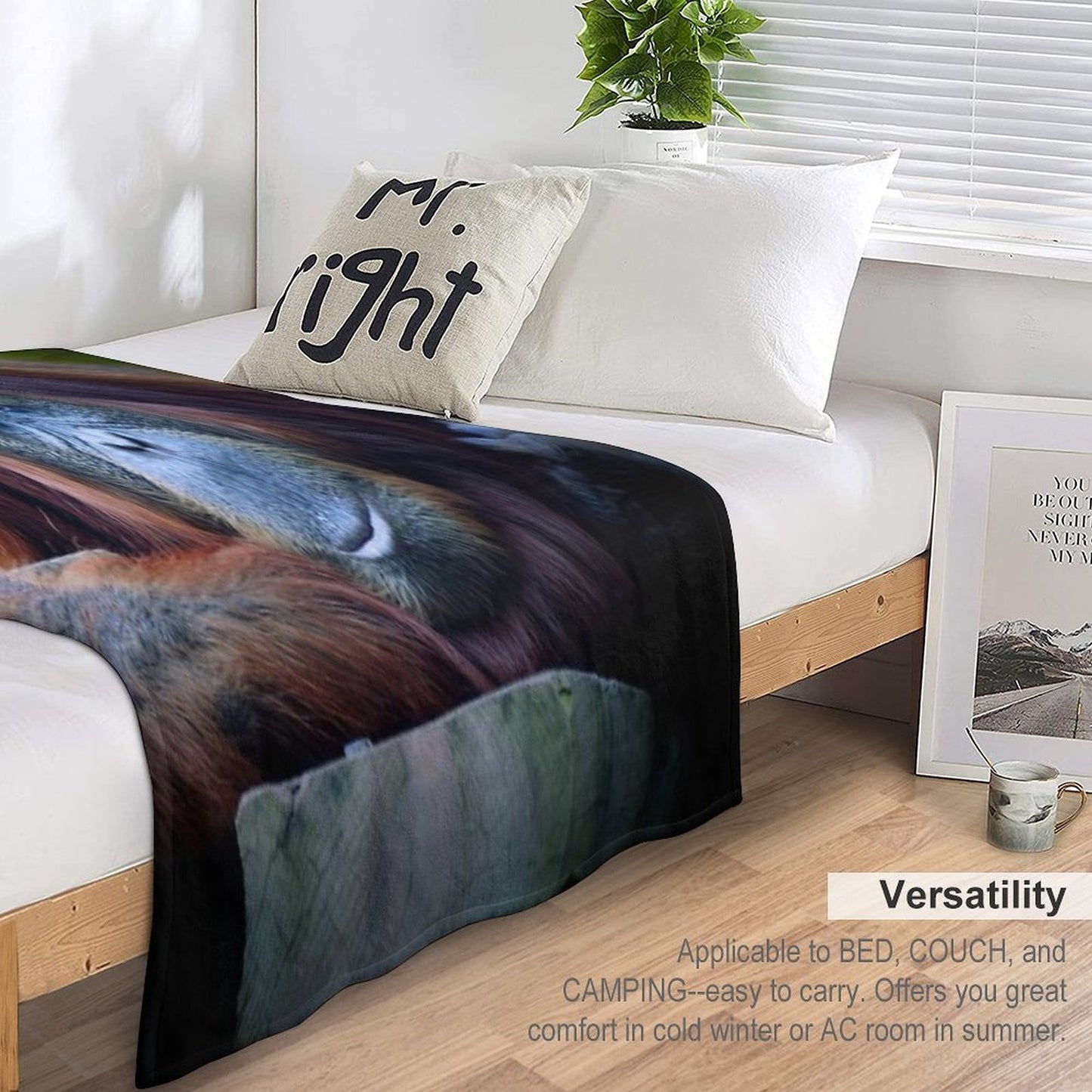 Orangutan Wrinkle-free Throw Blanket