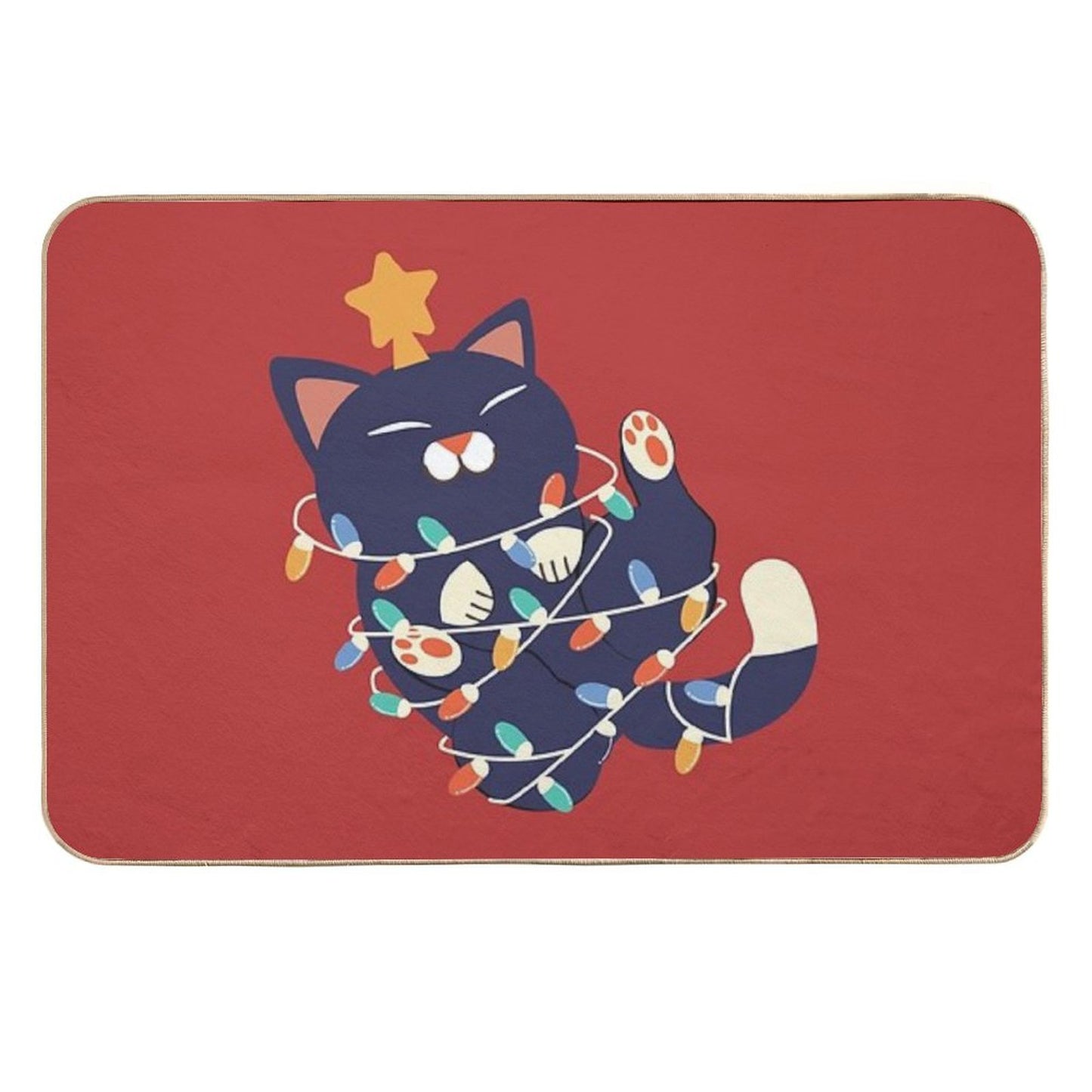 Christmas Kitty Pet-Safe Bath Mat