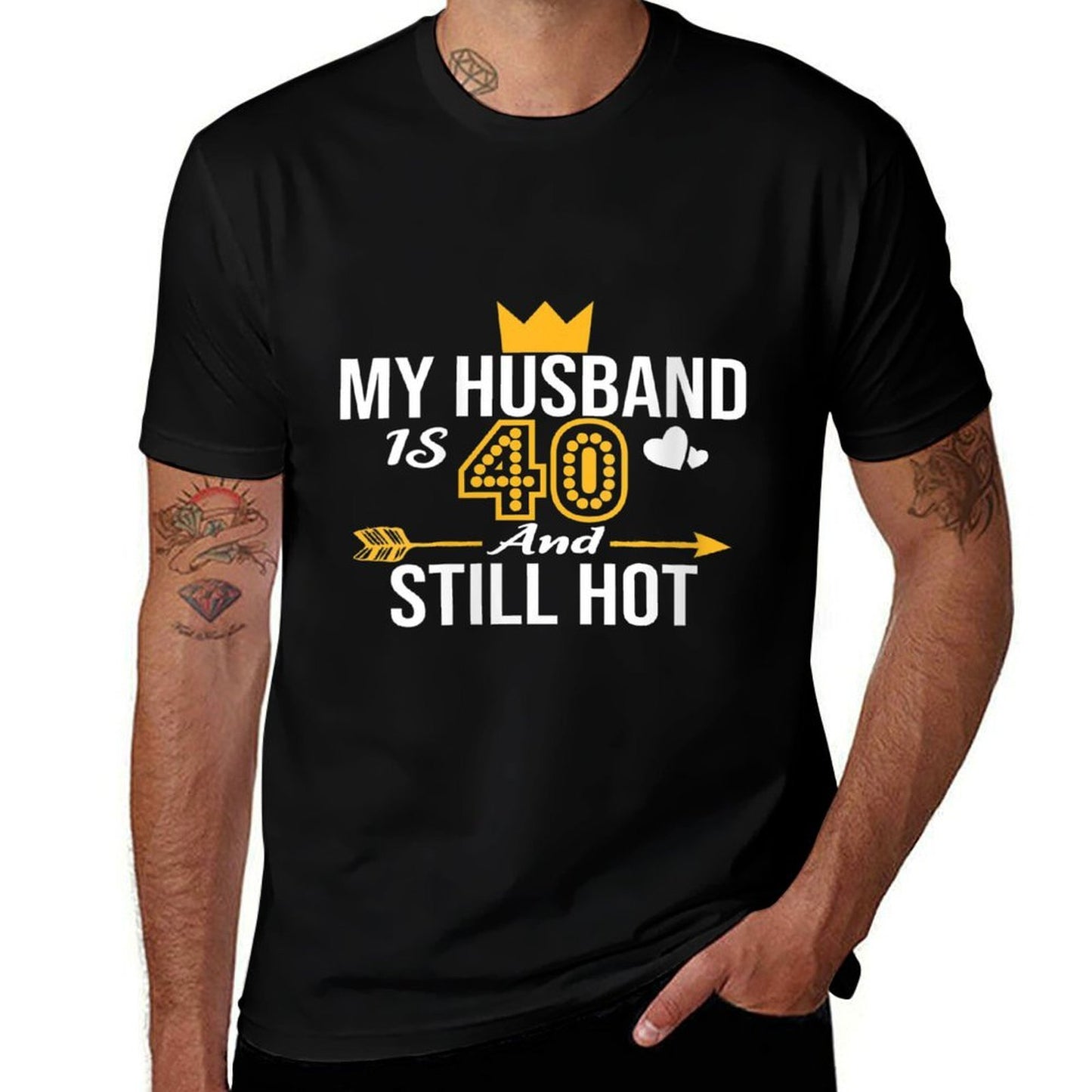 Womens My Husband Is 40 And Still Hot 40th Birthday Gift Classic T-Shirt