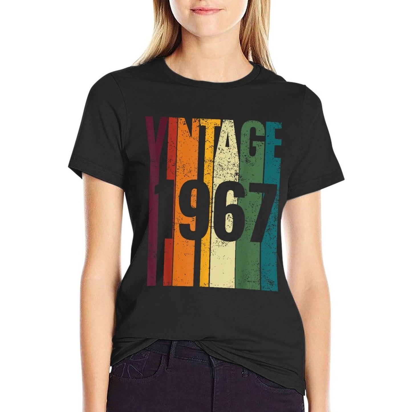 Vintage 1967 50th Birthday, Funny Novelty Oversized Silhouette T-Shirt