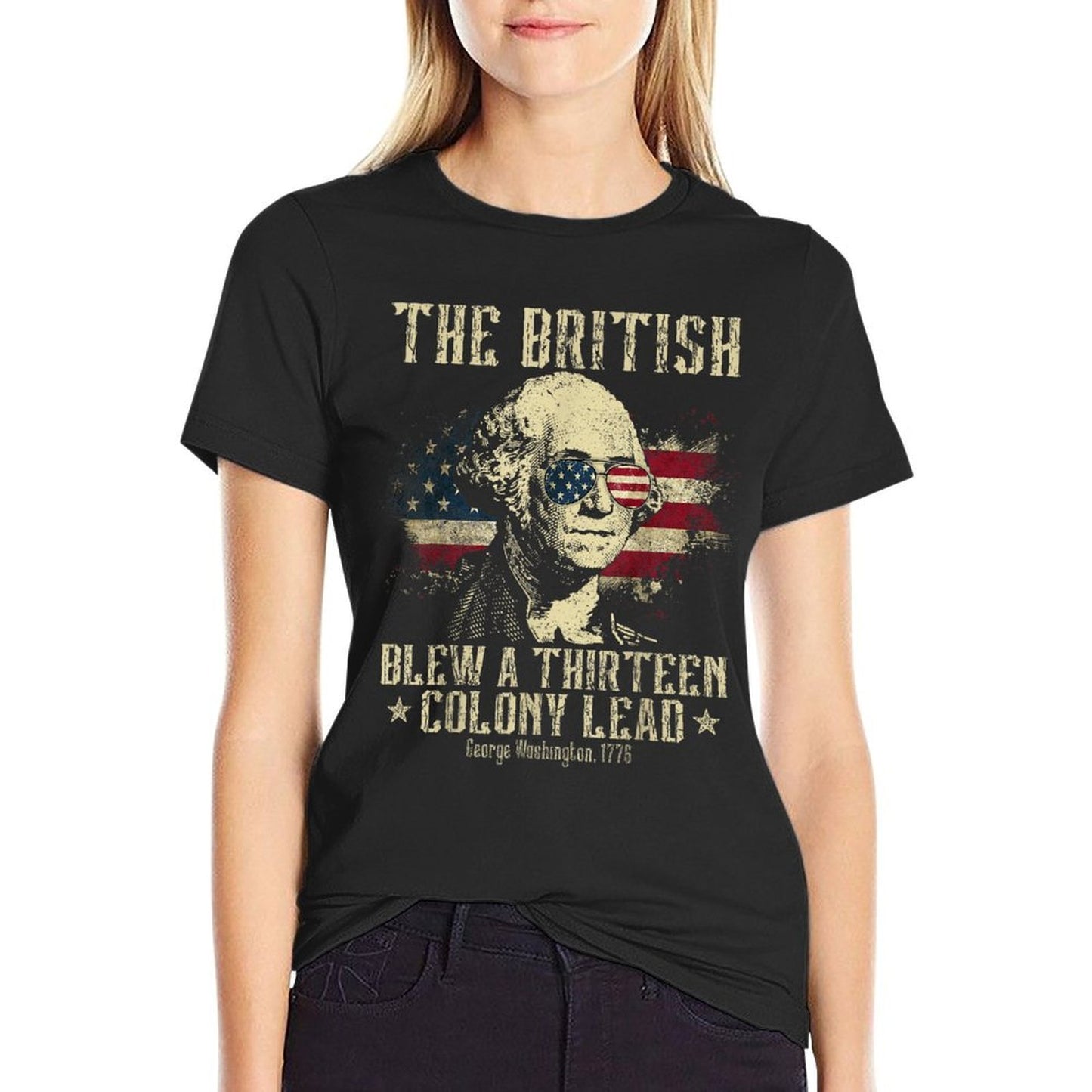 The British Blew A Thirteen Colony Lead 13 1776 4th Of July High-quality Stitching T-Shirt