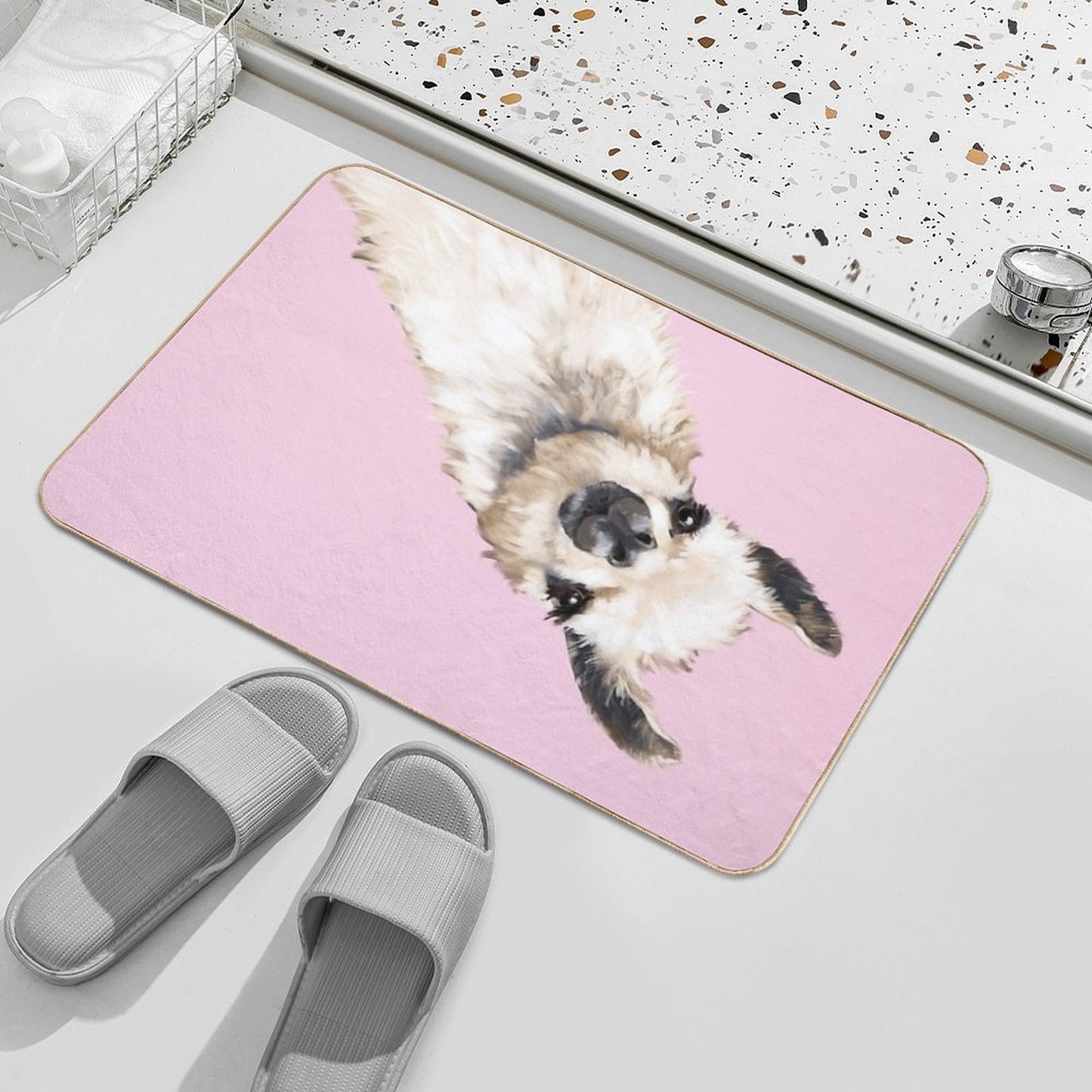 Sneaky Llama Rapid-Drying Bath Mat