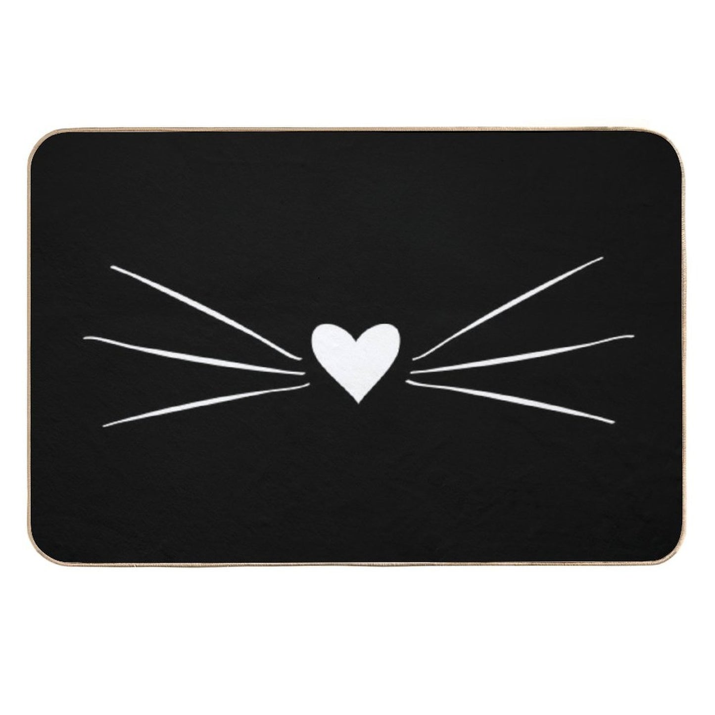 White Cat Heart Nose & Whiskers Easy To Clean Bath Mat