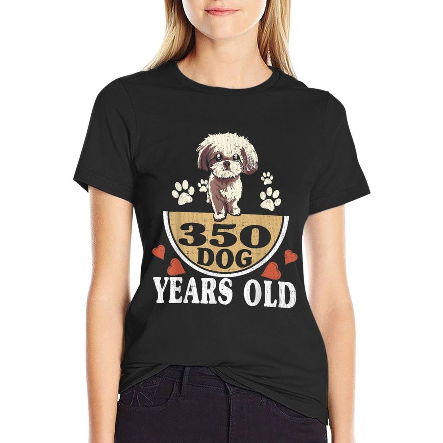 50th Birthday Gift, Funny 350 Dog Years Old Graphic-printed T-Shirt