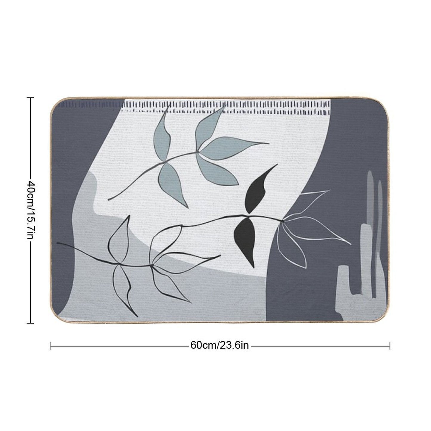 Abstract - Go with The Flow 3 in Blue Absorbent Bath Mat