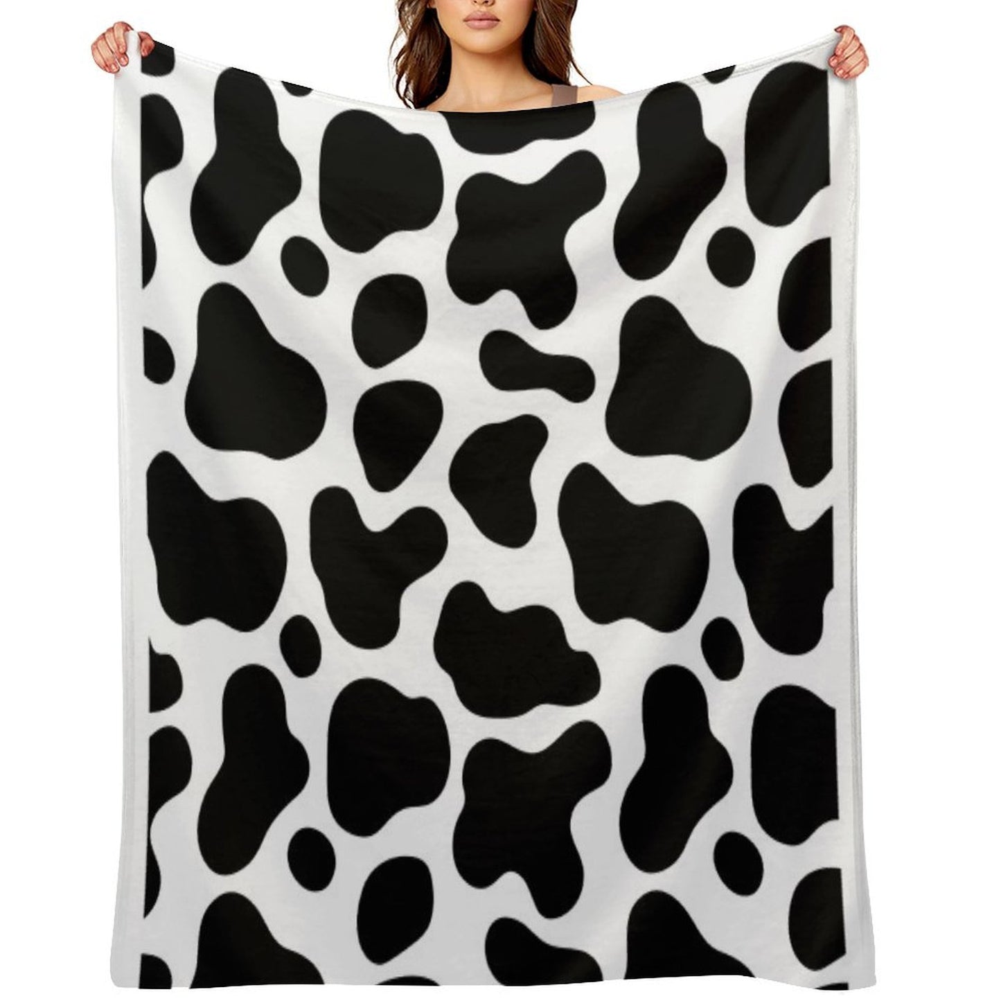 Seamless Cow Pattern Eco-conscious Throw Blanket
