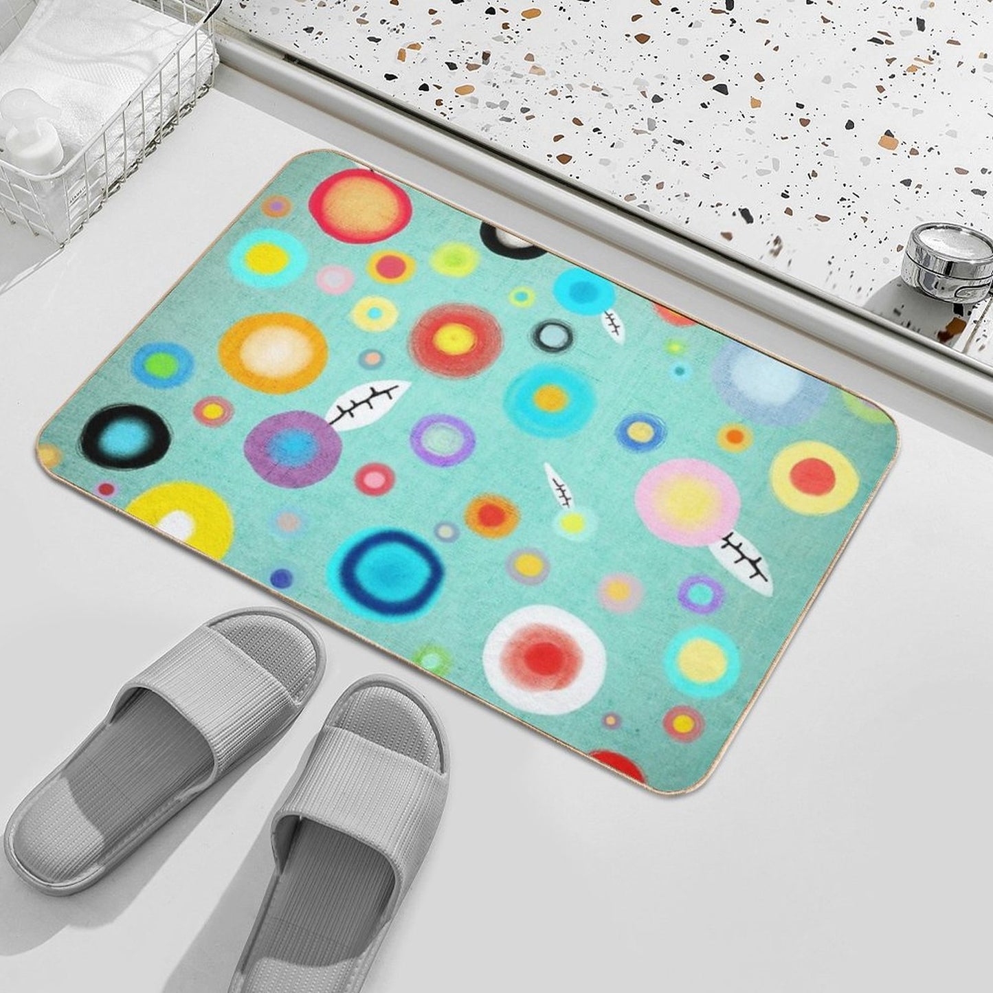 Colorful Happy Circles Eco-Friendly Bath Mat