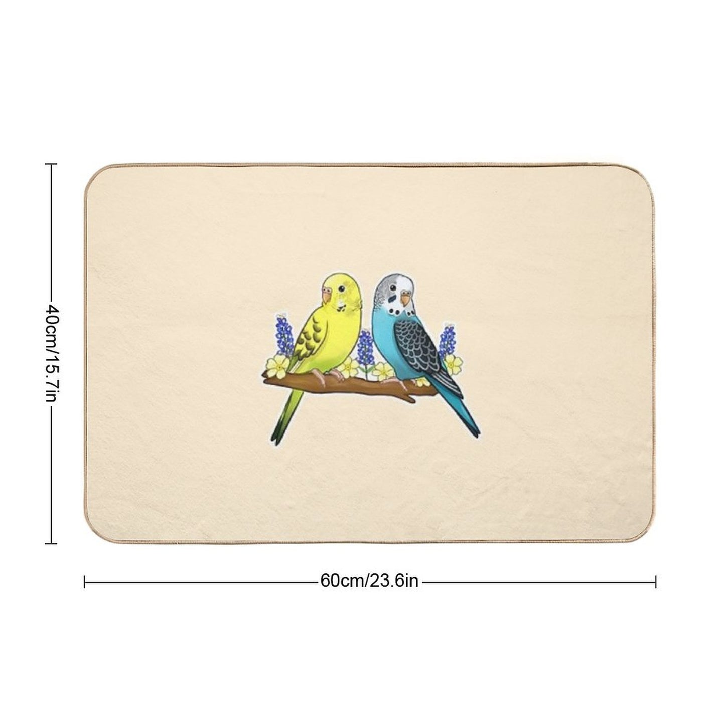 Cute Budgies Rapid-Drying Bath Mat