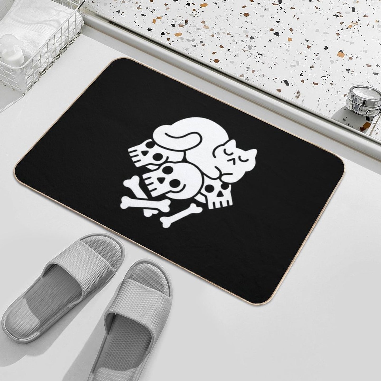 Catnap on A Pile of Bones Absorbent Bath Mat
