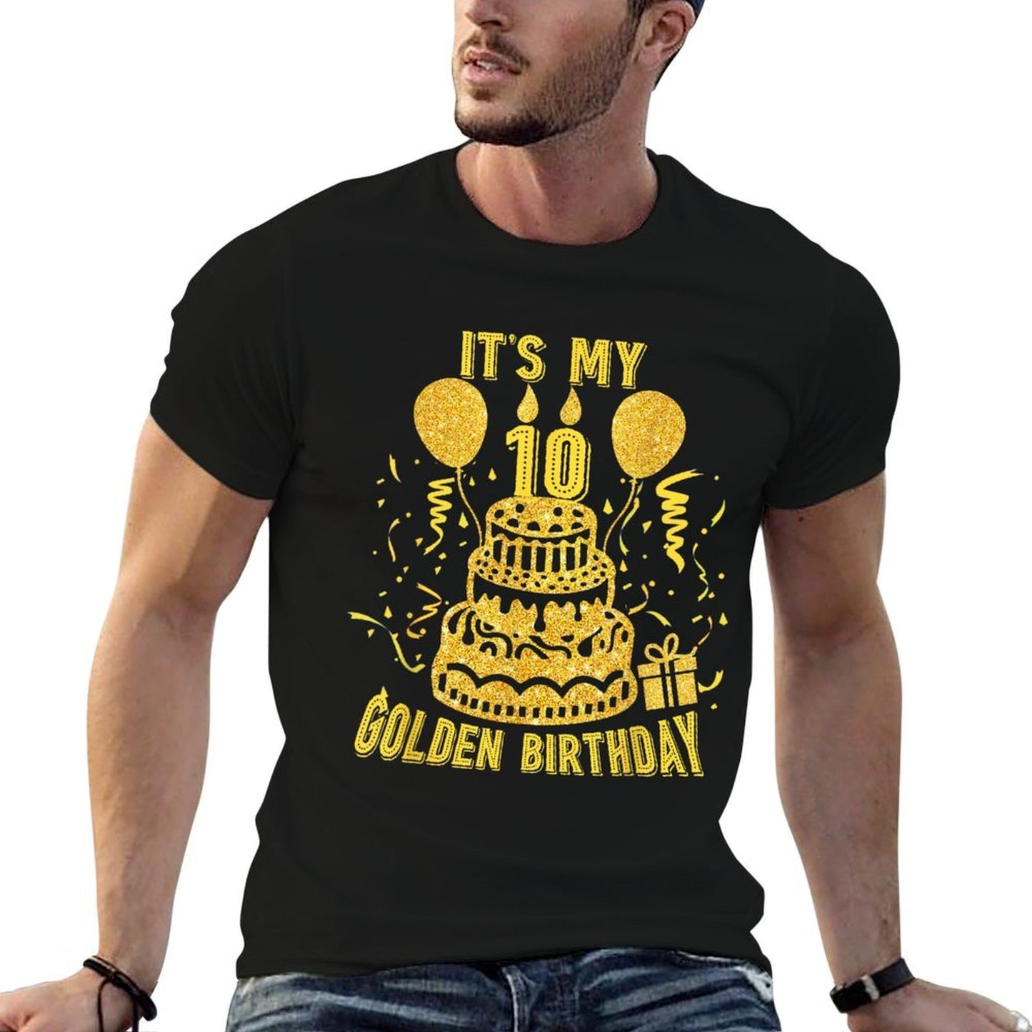 Golden Birthday It's My 10th Birthday Summer-ready Fabric T-Shirt