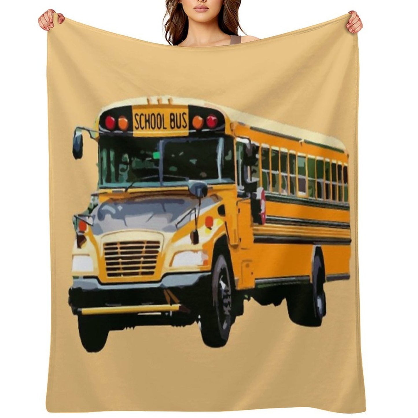 School Buses. Quick-dry Throw Blanket