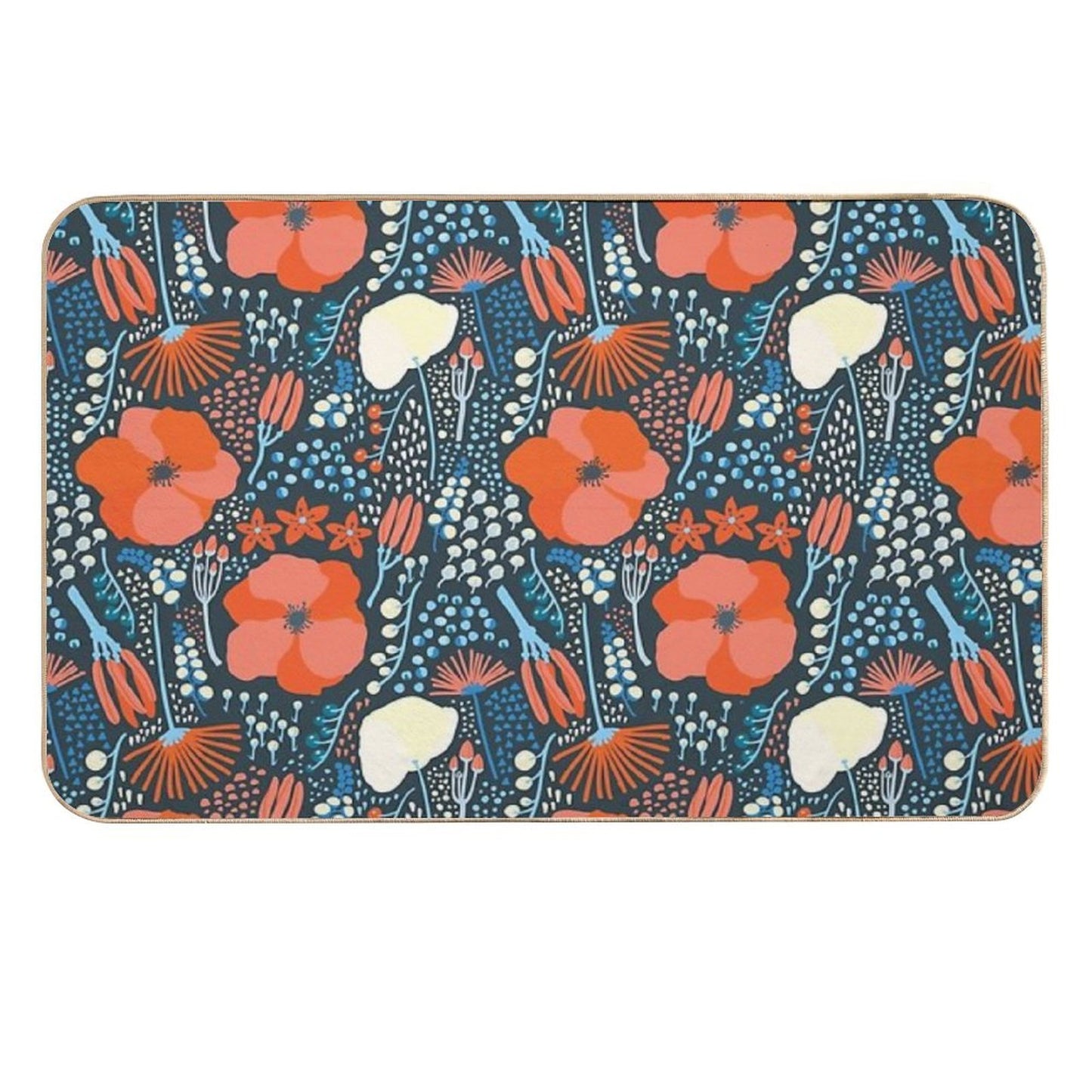 Summer Field Colorful Pattern Anti-Trip Bath Mat