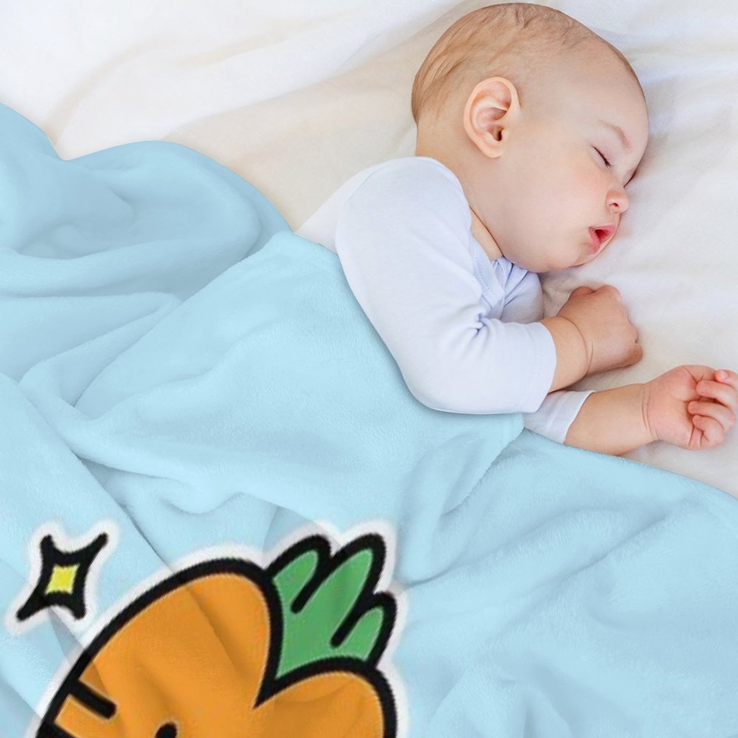 Funny Carrot in Banana Peel - Adorable Kawaii Fruit Character Multi-functional Throw Blanket