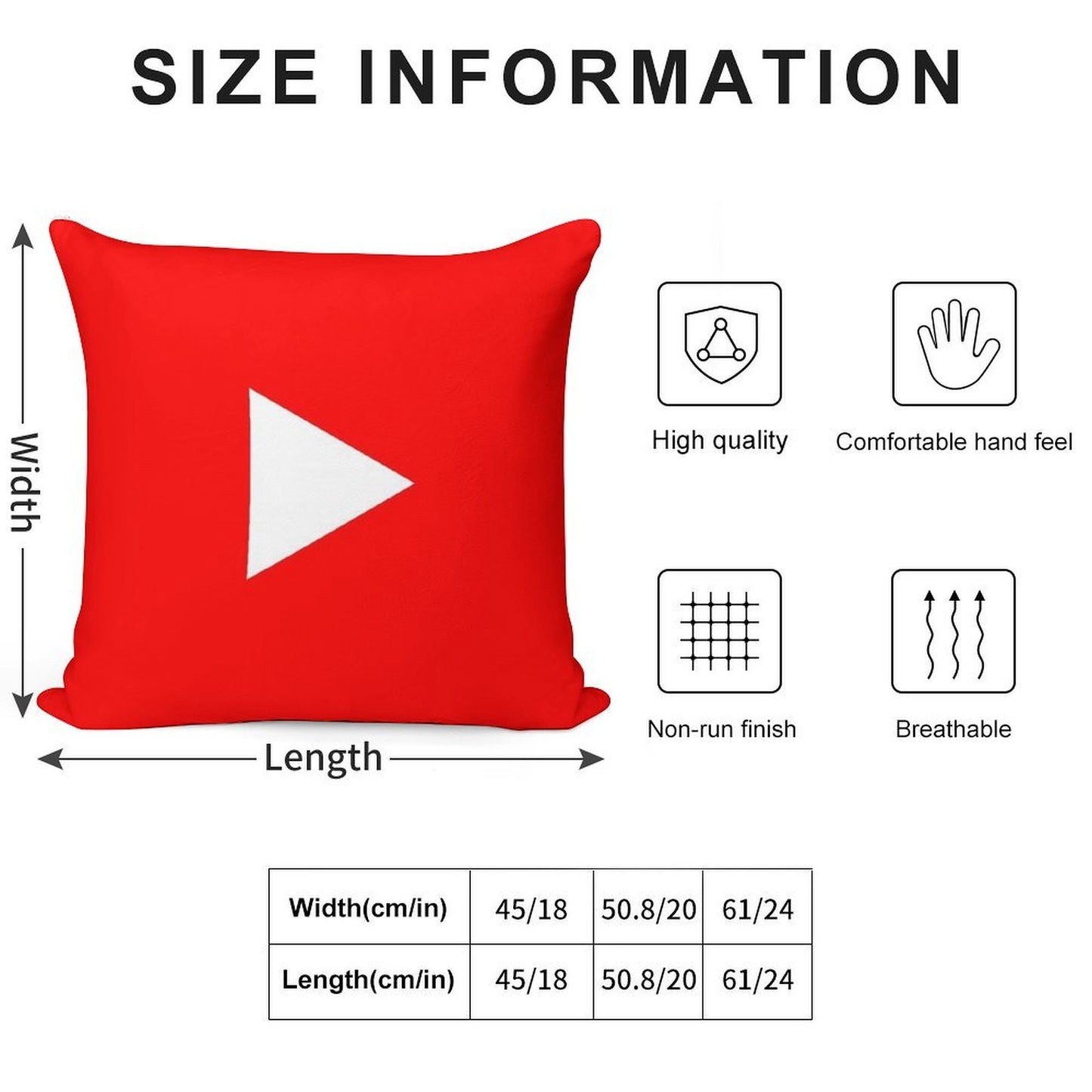 YouTube Pillow Soft Easy Maintenance Throw Pillow