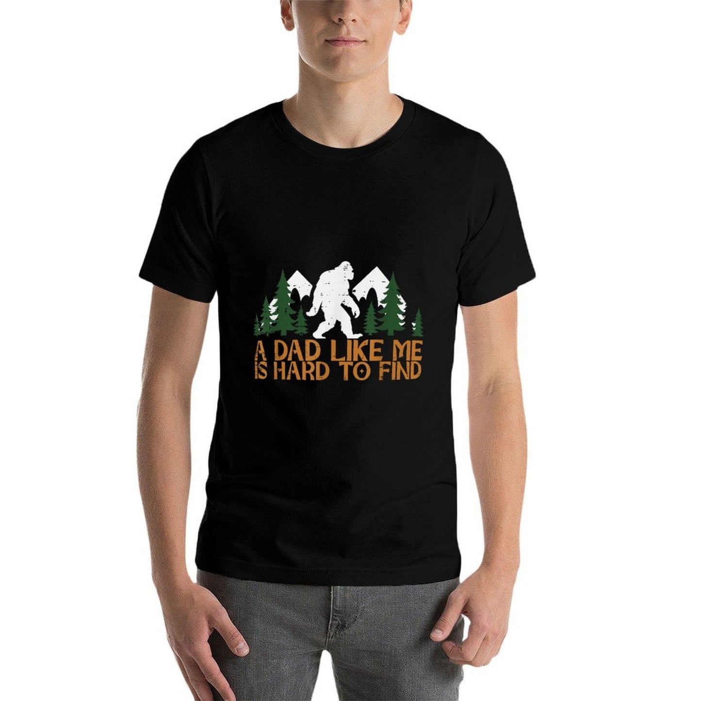 Dad Like Me Hard To Find Bigfoot Fathers Day Sasquatch Papa High-quality Stitching T-Shirt