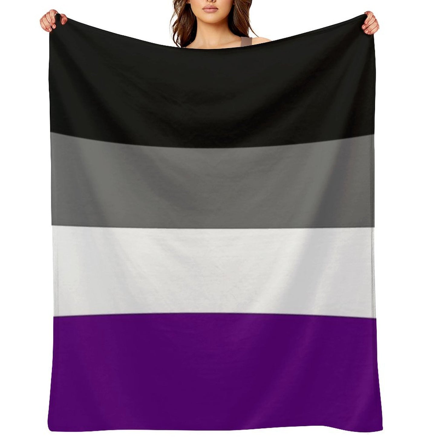 Seamless Repeating Asexual Pride Flag Pattern Eco-conscious Throw Blanket