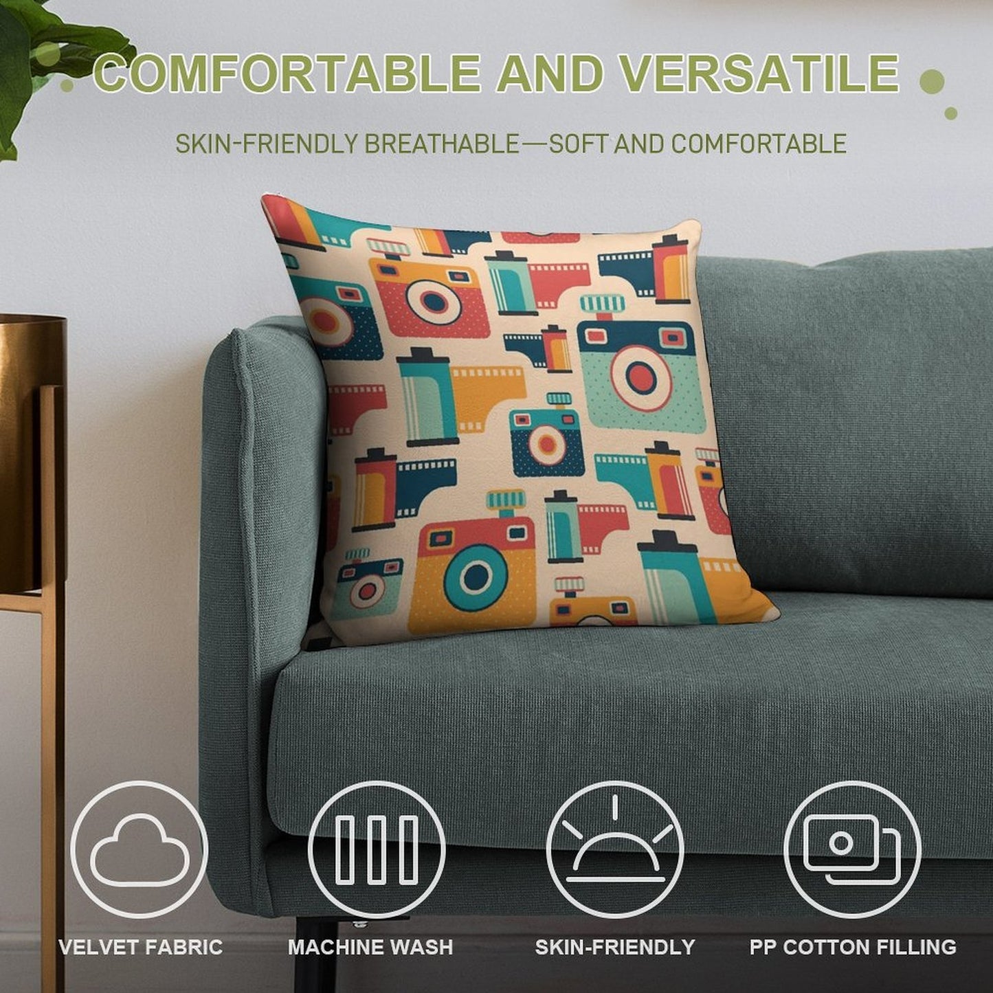 Film Rolls And Cameras Soft Luxury Feel Throw Pillow