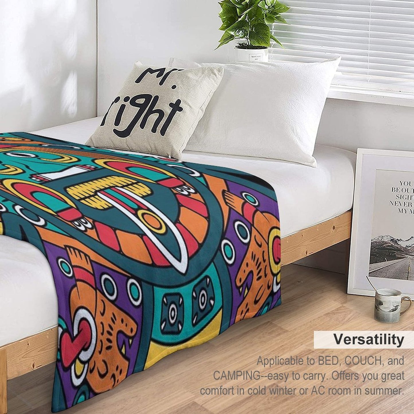 Mayan Aztec Calendar Art Comfort Throw Blanket