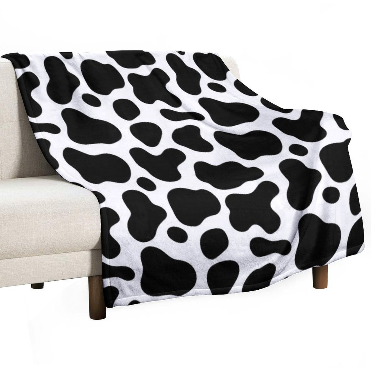 Cow Pattern Eco-conscious Throw Blanket