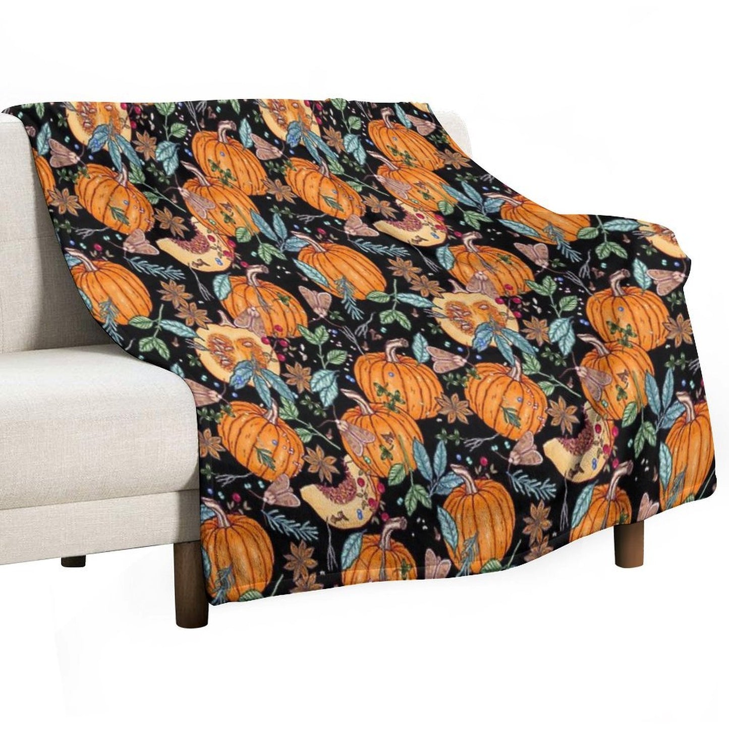 Magic Autumn Pumpkins Versatility Throw Blanket