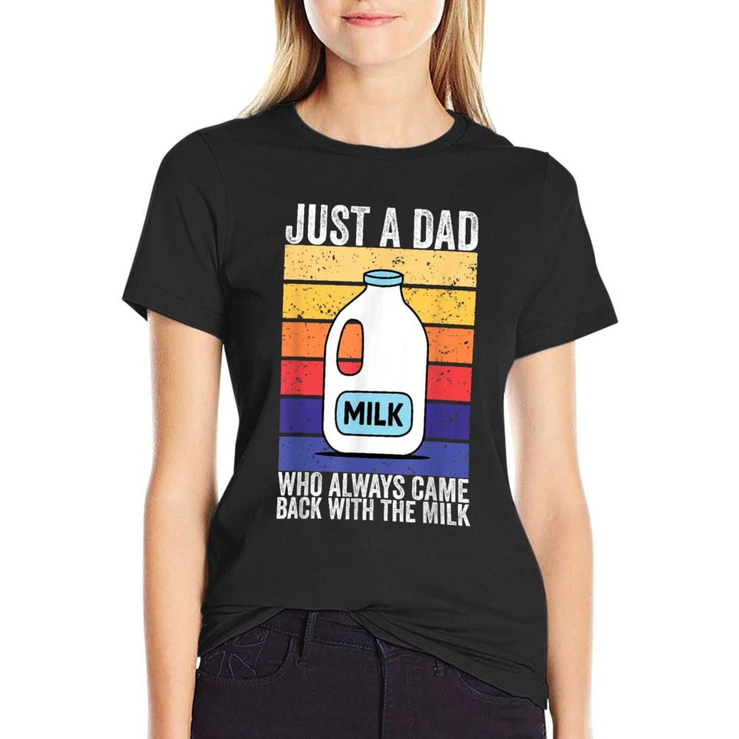Just A Dad Who Always Came Back With The Milk Trendy Pattern T-Shirt
