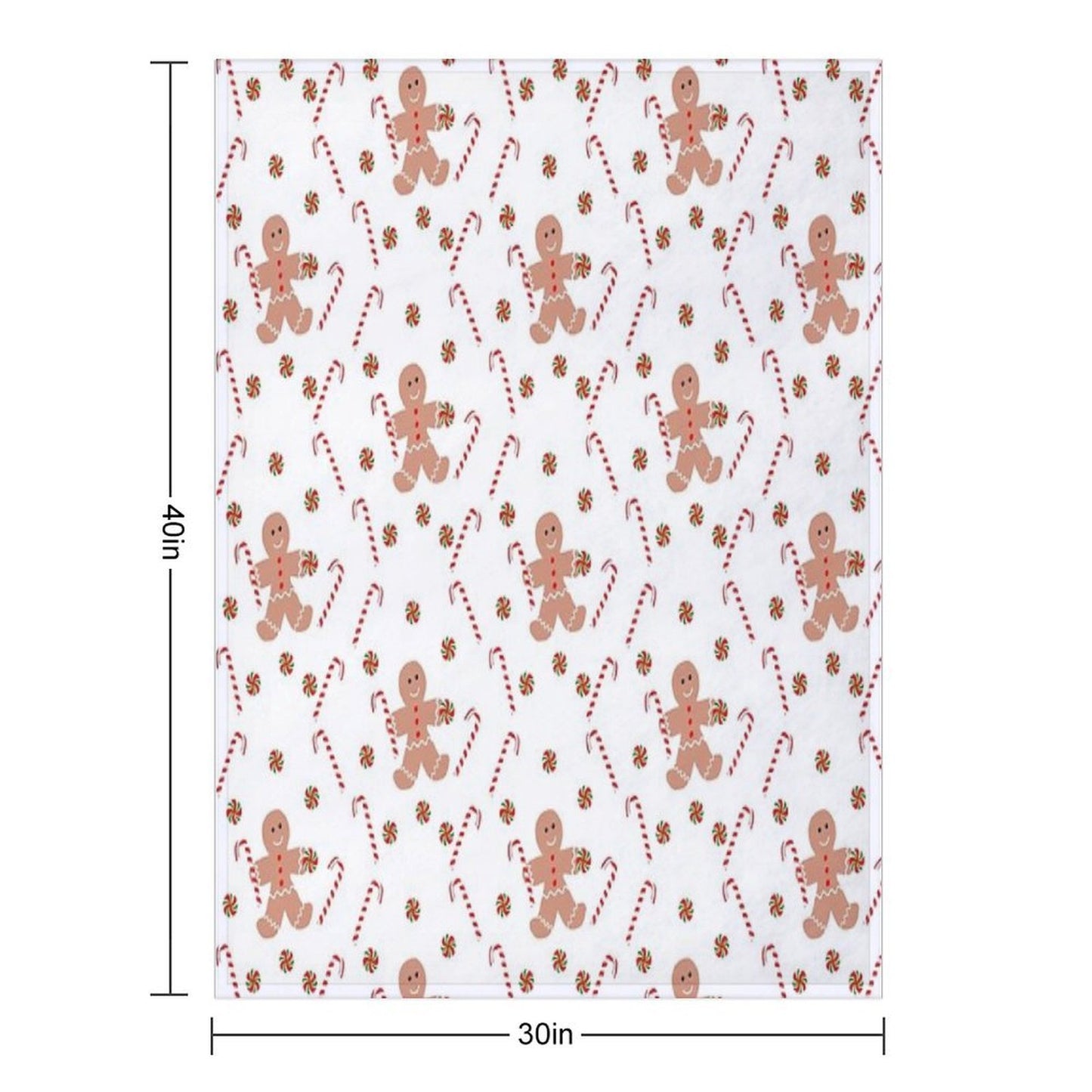 Gingerbread Man with Christmas Candy All-season Throw Blanket