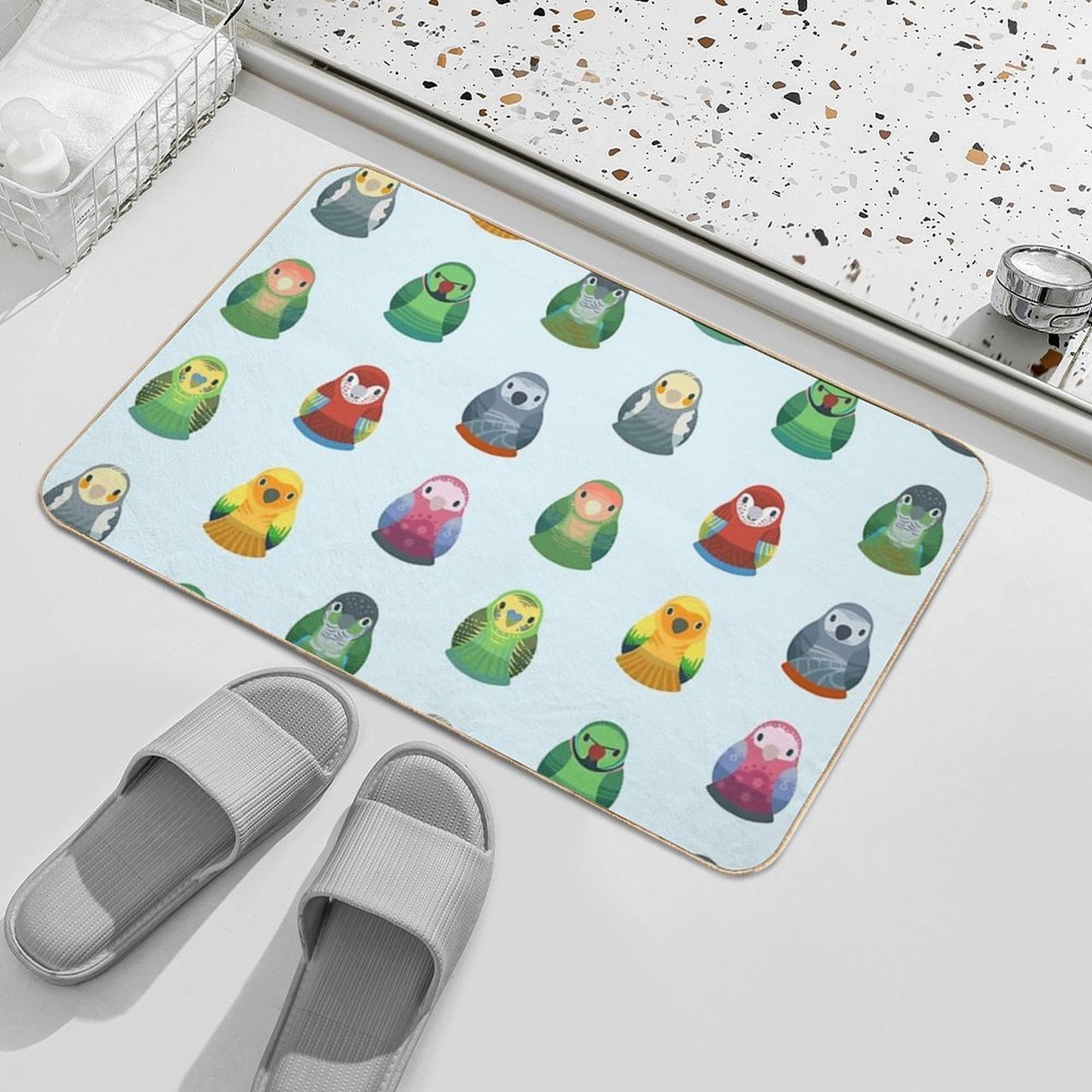 Parrot Nesting Doll Pattern  Easy Maintenance Bath Mat