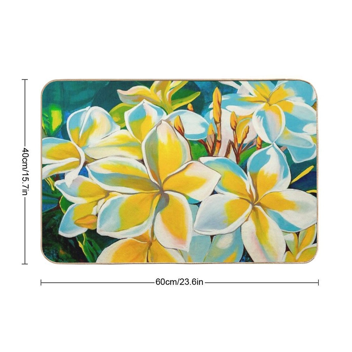 Plumeria Stain-Proof Bath Mat