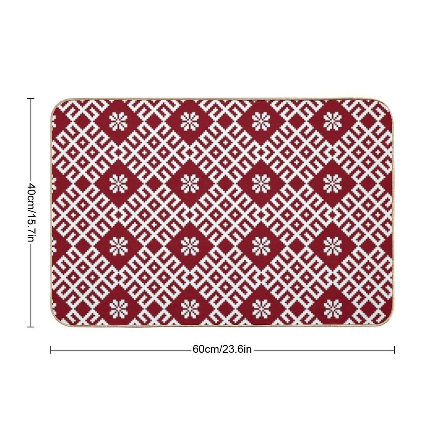 Latvian Traditional Pattern Toxin-Free Bath Mat