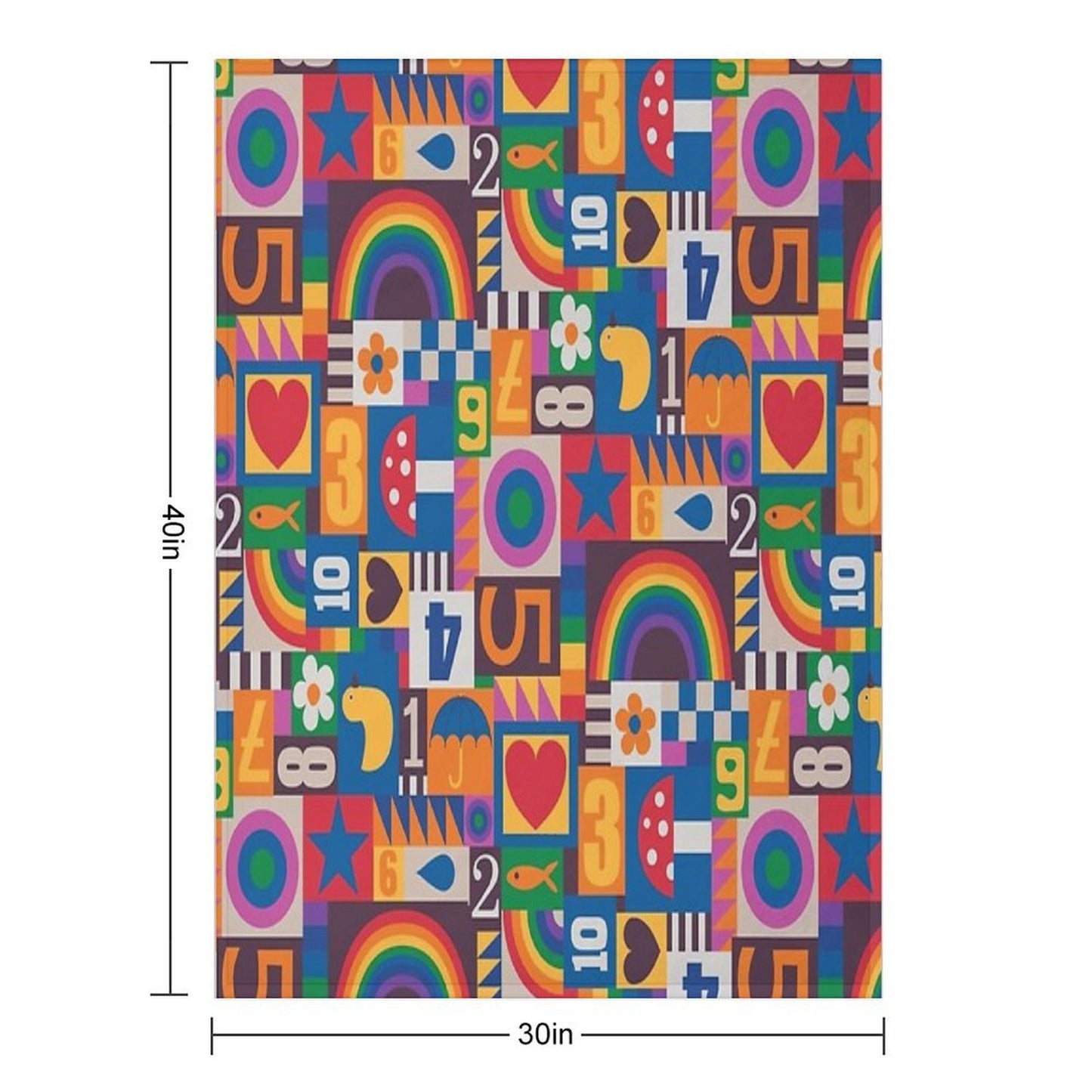 Pop Art Patchwork - Red And Rainbow - Fun Retro Pattern by Cecca Designs Easy Care Throw Blanket
