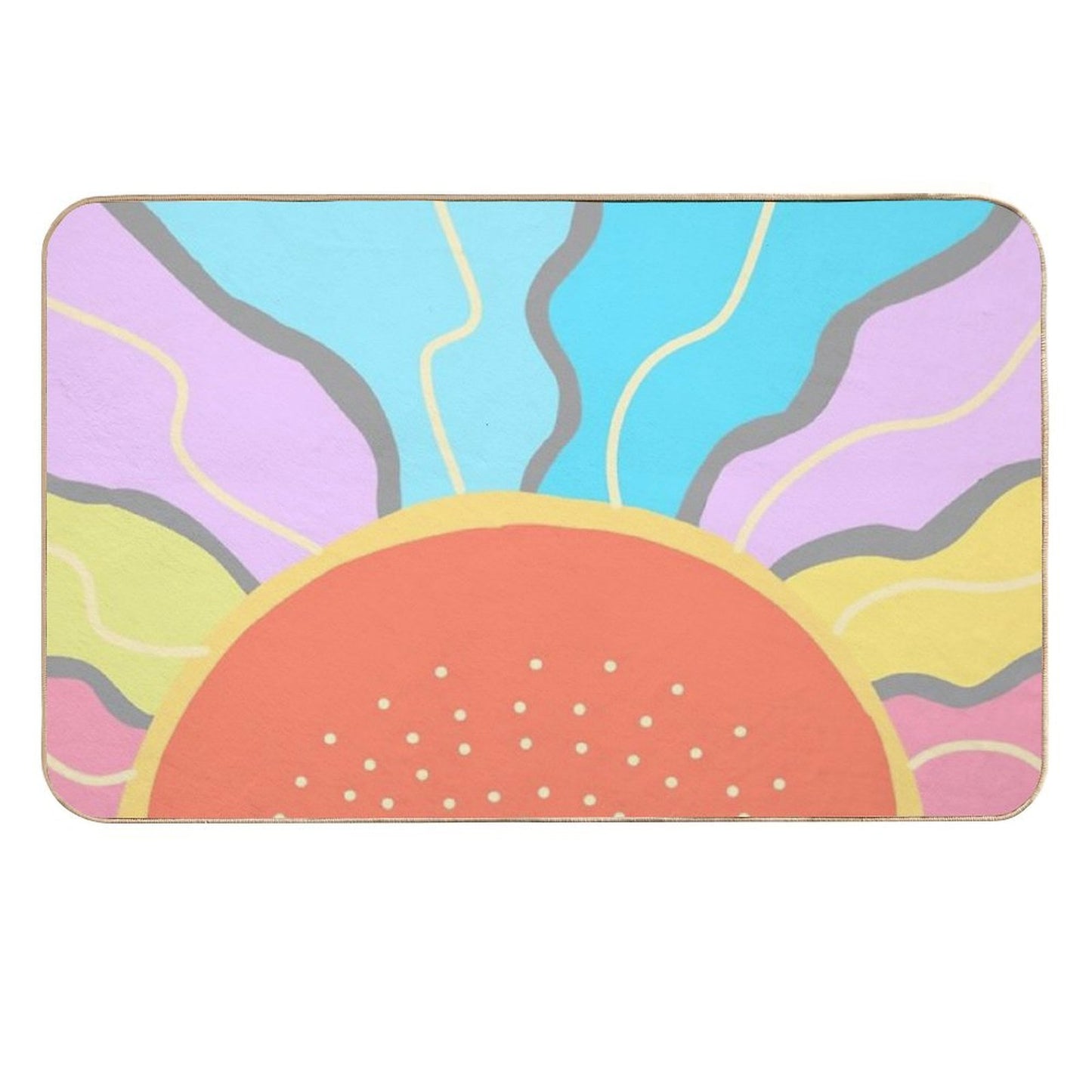 Pastel Sunrise Art High-Traffic Bath Mat